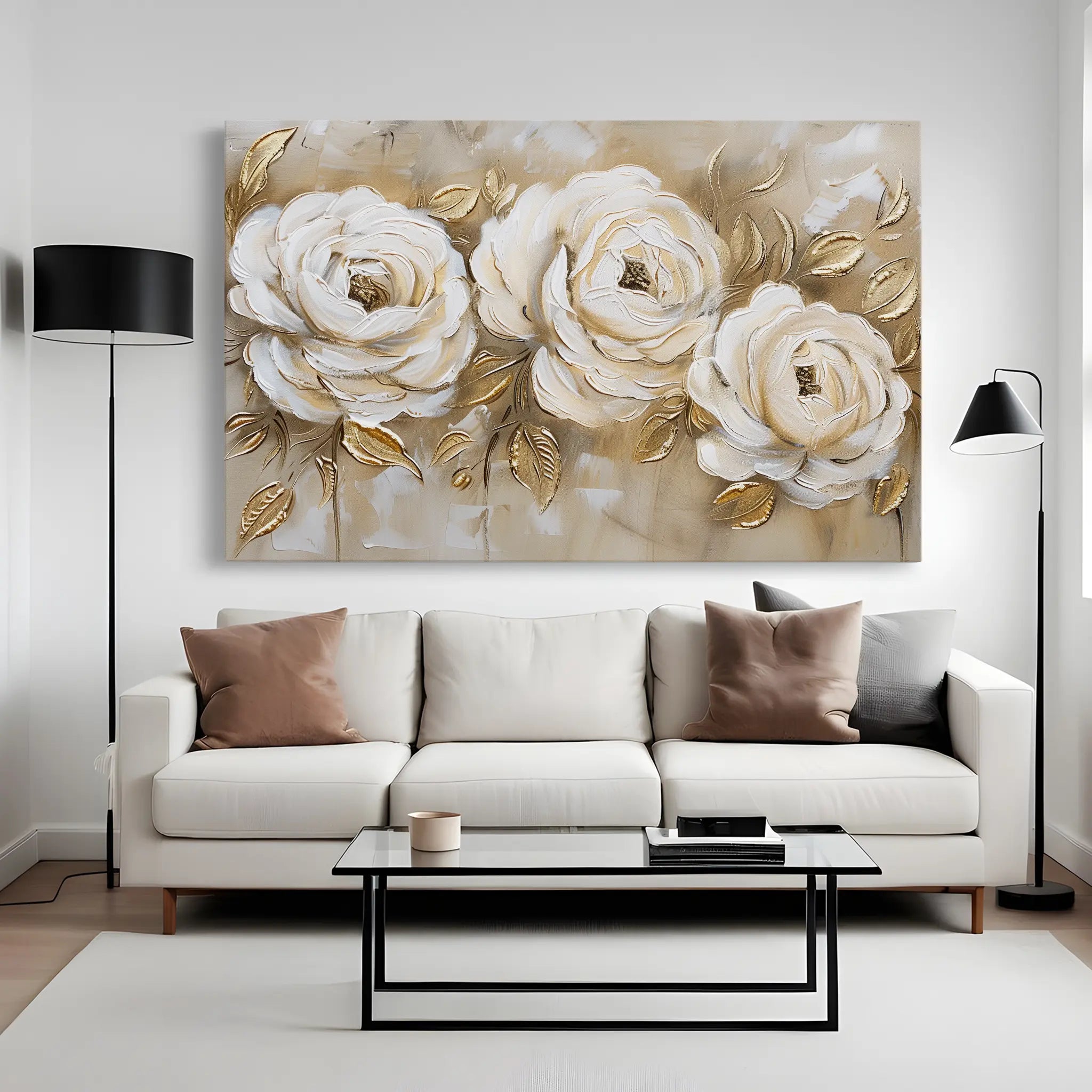 Floral Canvas Wall Art WAD650-F 90 x 60 cm / Stretched on hidden frame