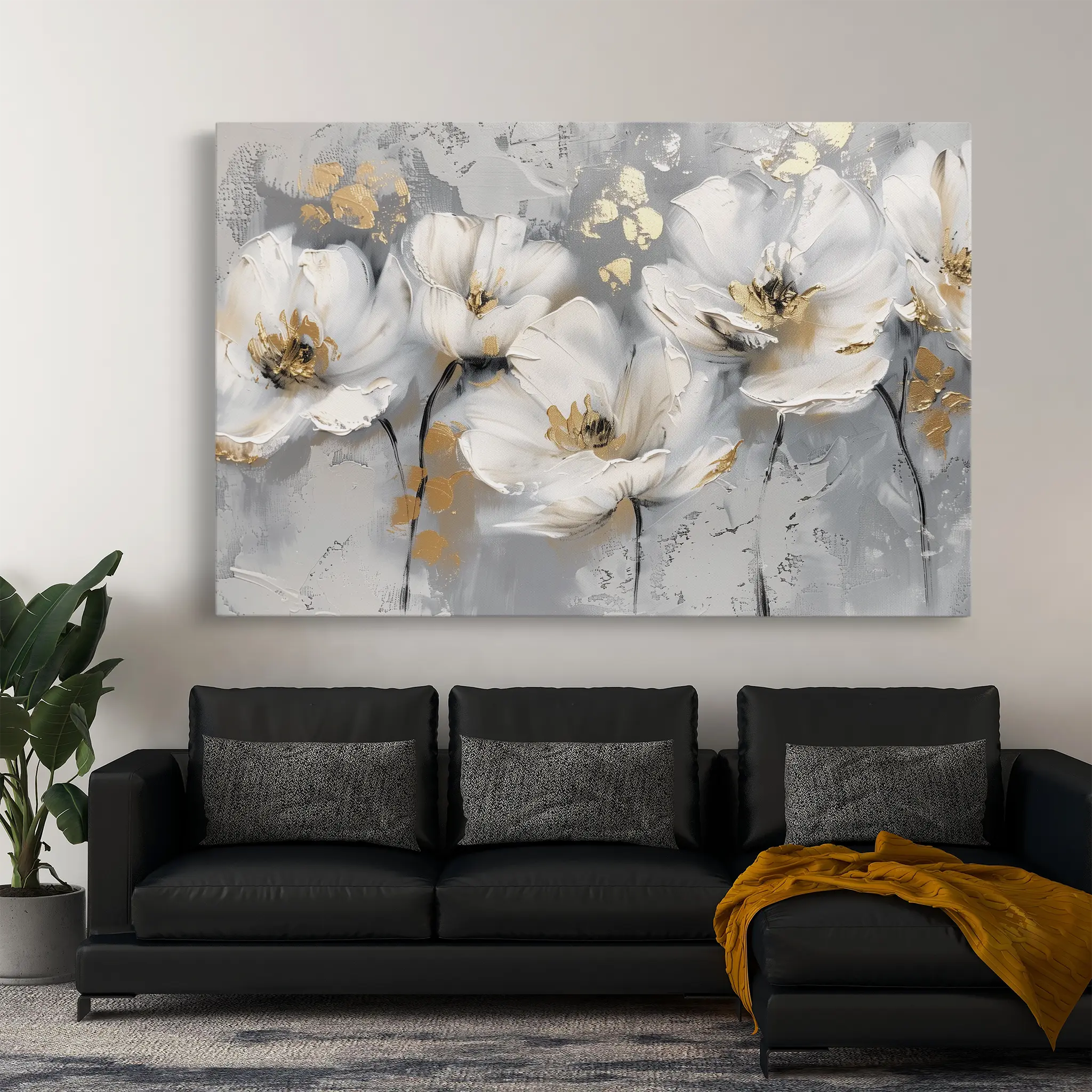 Floral Canvas Wall Art WAD651-F 90 x 60 cm / Stretched on hidden frame