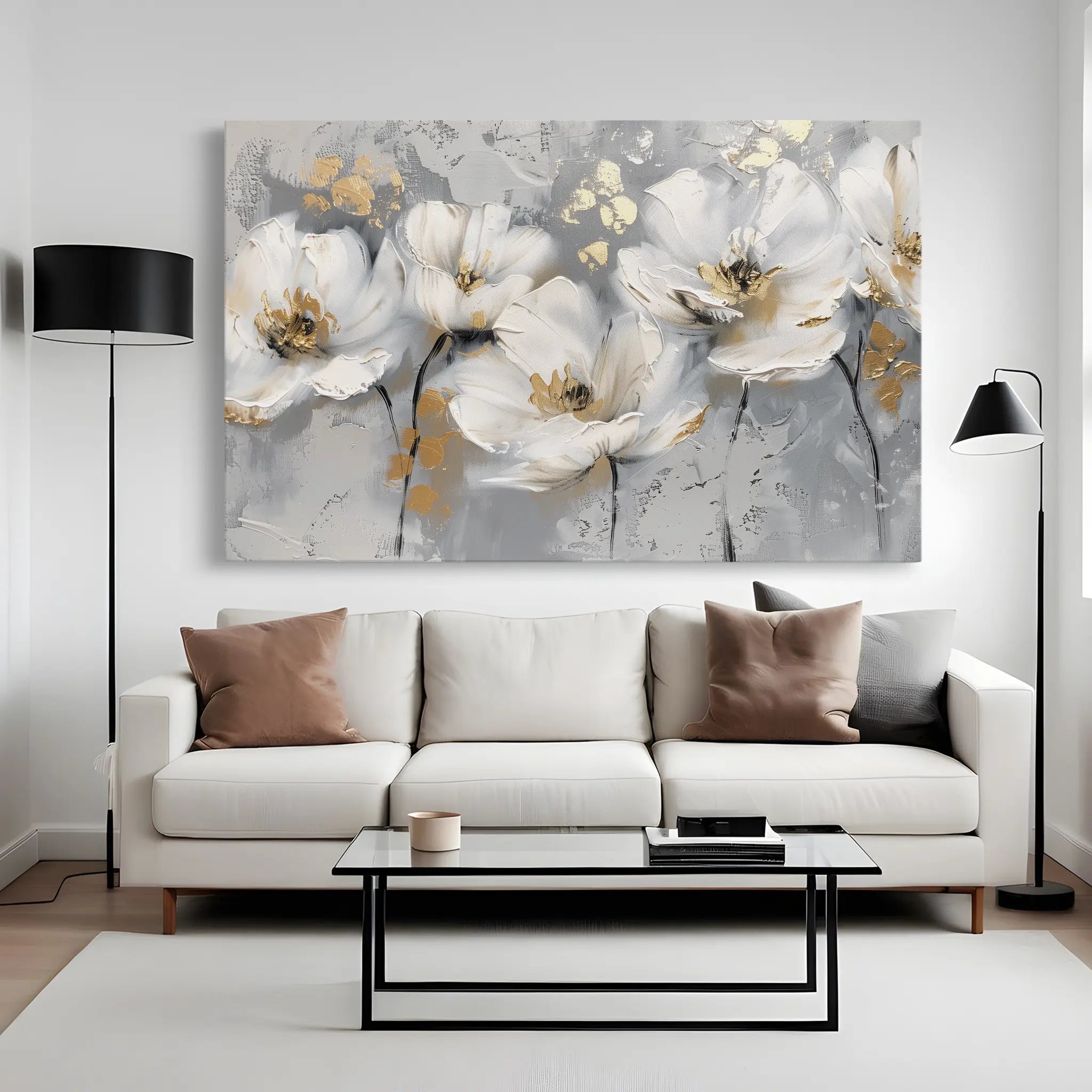 Floral Canvas Wall Art WAD651-F 90 x 60 cm / Stretched on hidden frame