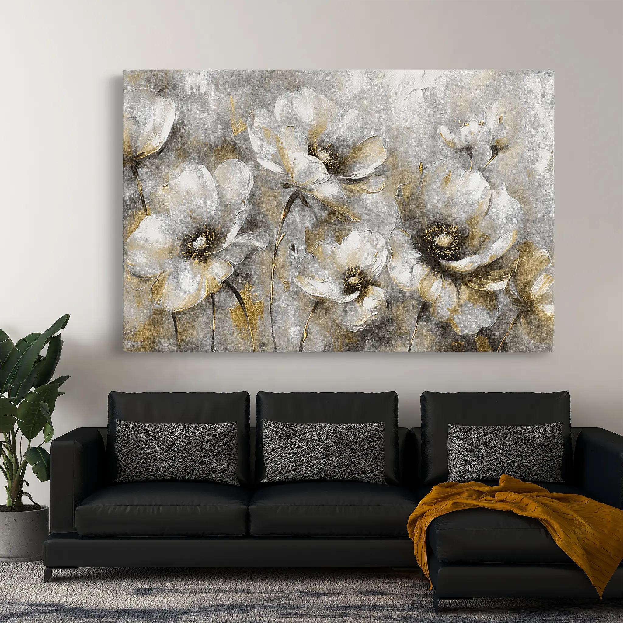 Floral Canvas Wall Art WAD652-F 90 x 60 cm / Stretched on hidden frame