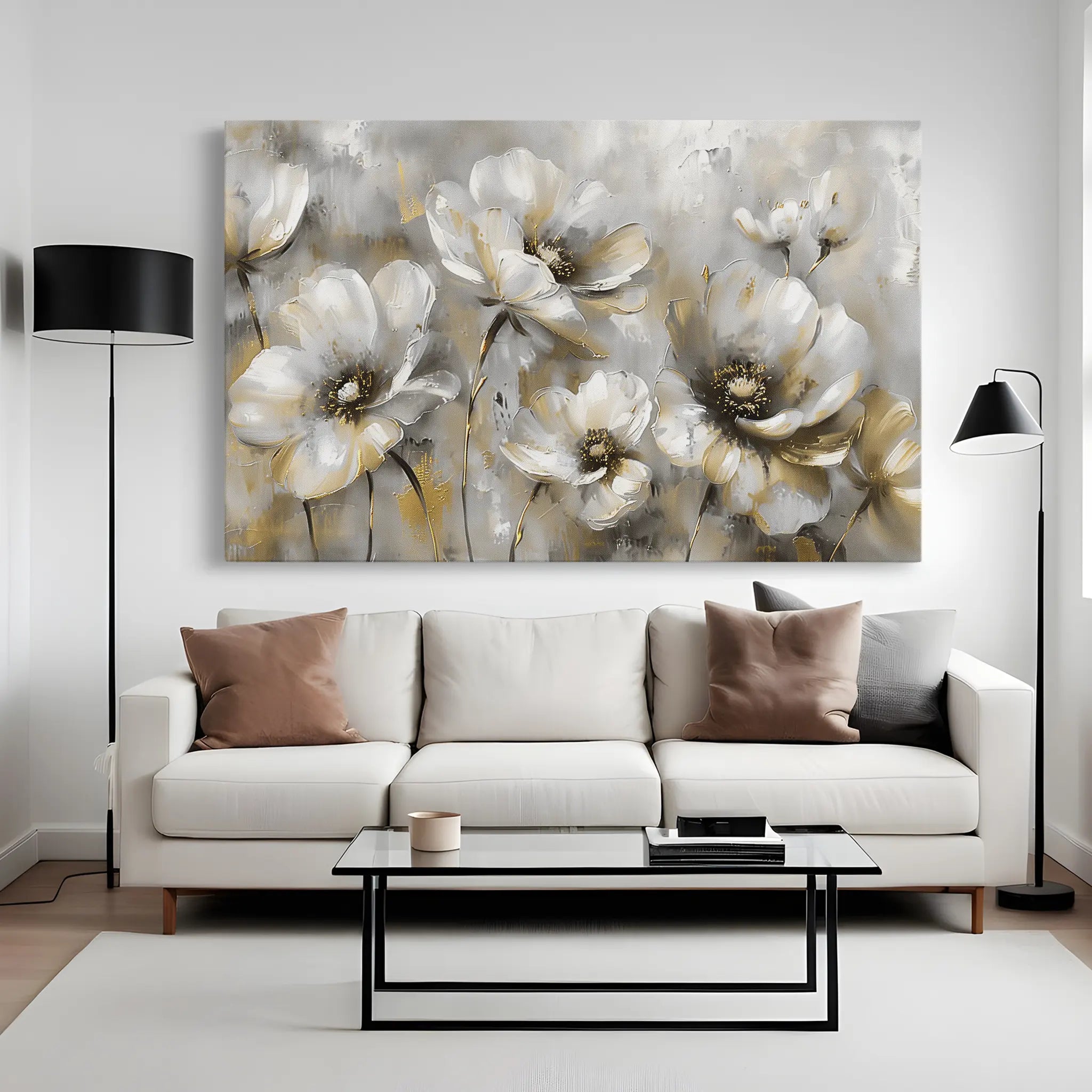 Floral Canvas Wall Art WAD652-F 90 x 60 cm / Stretched on hidden frame