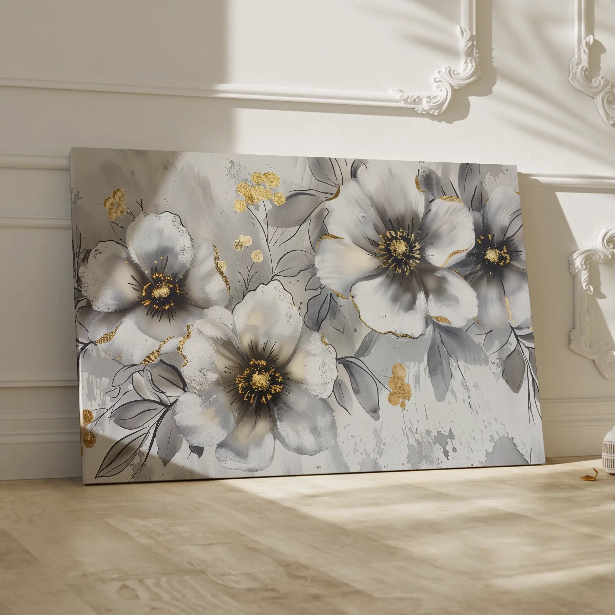 Floral Canvas Wall Art WAD653-F 90 x 60 cm / Stretched on hidden frame