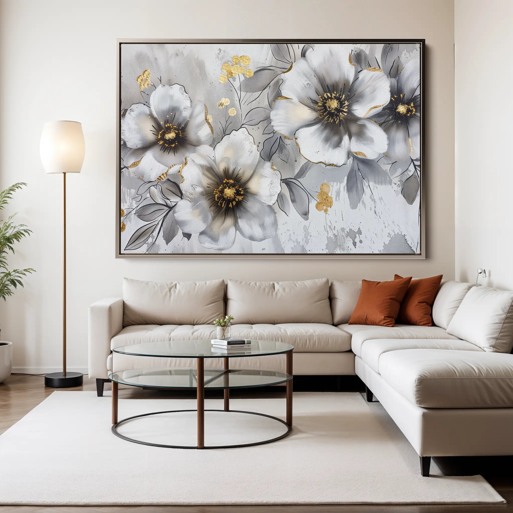 Floral Canvas Wall Art WAD653-F 90 x 60 cm / Stretched on hidden frame