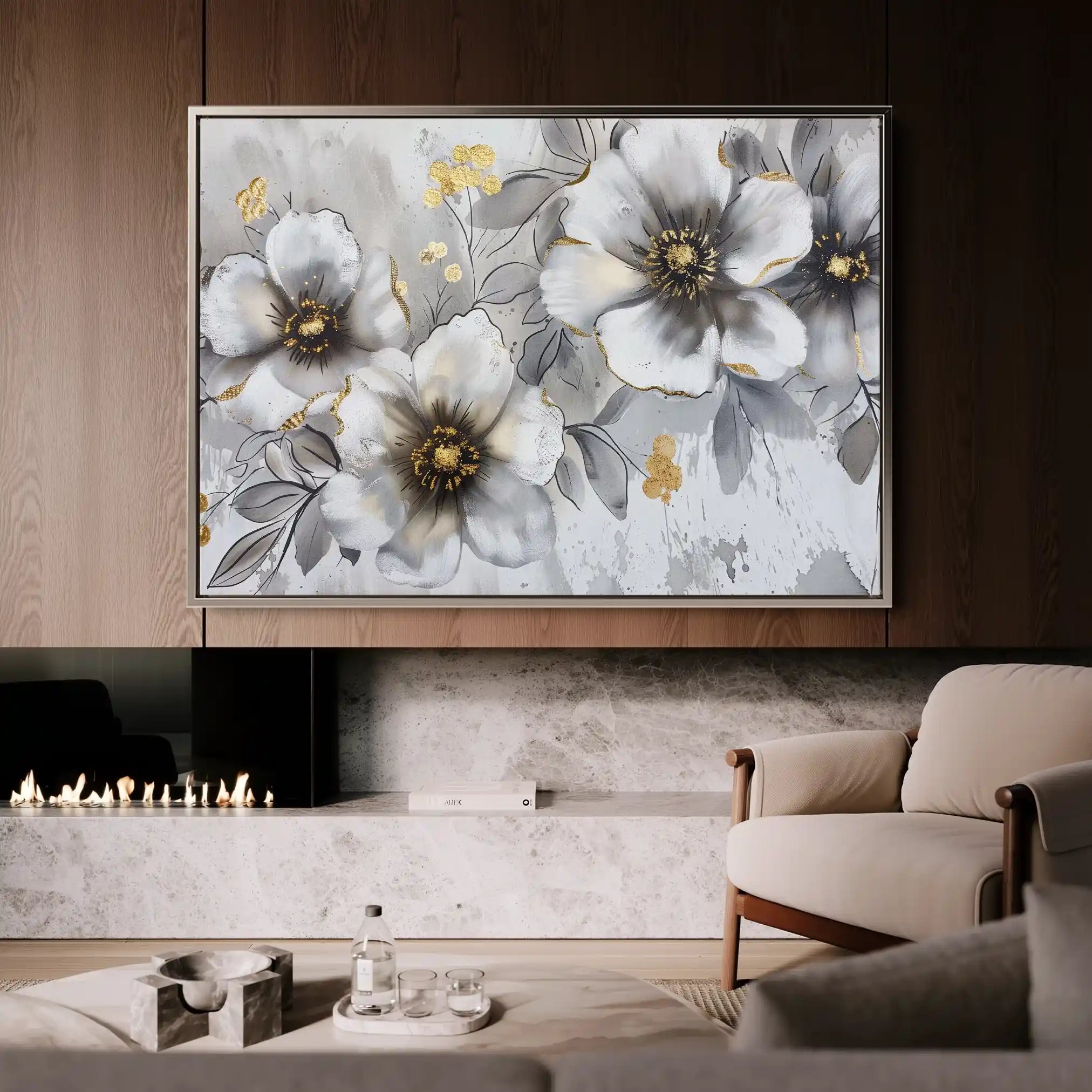 Floral Canvas Wall Art WAD653-F 90 x 60 cm / Stretched on hidden frame
