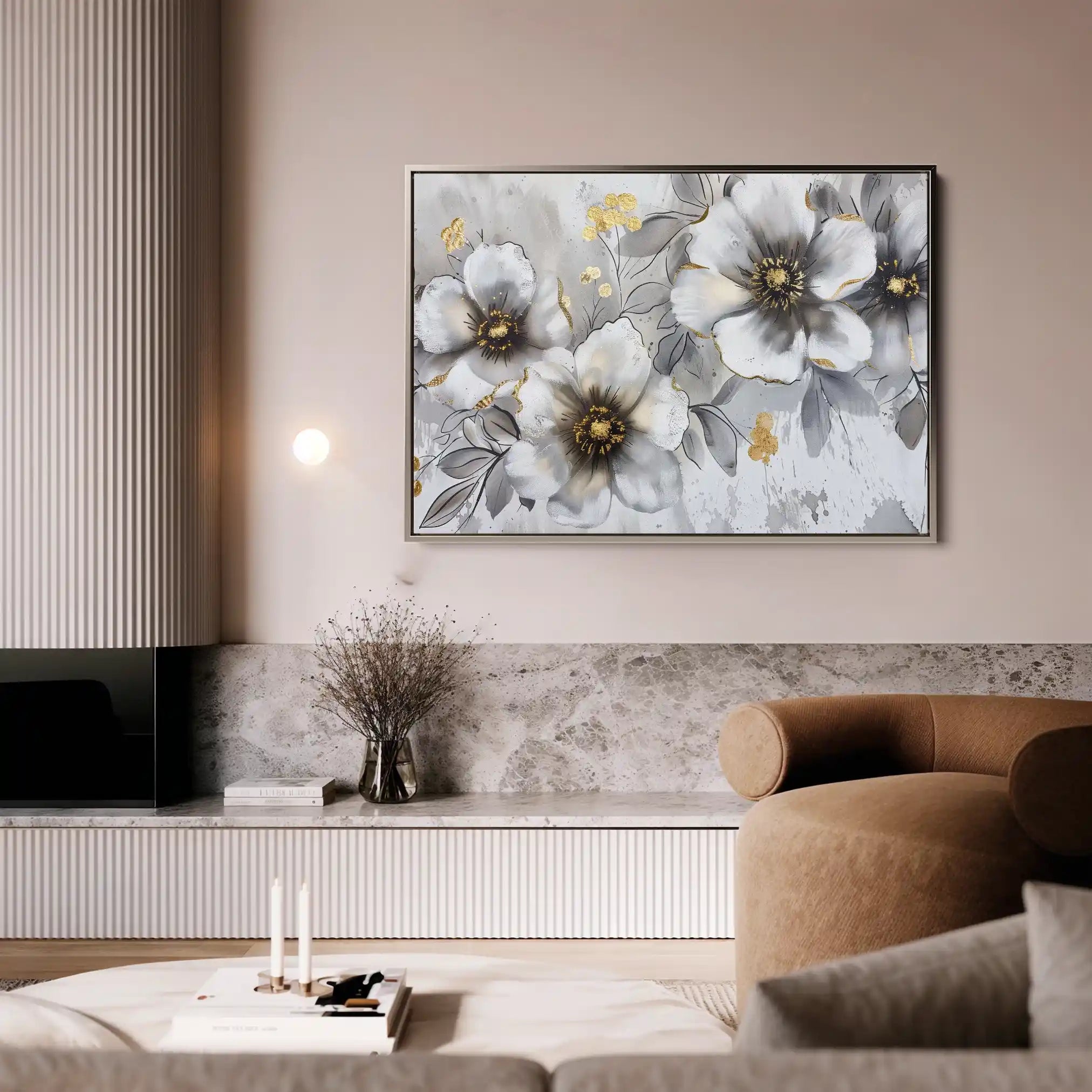 Floral Canvas Wall Art WAD653-F 90 x 60 cm / Stretched on hidden frame
