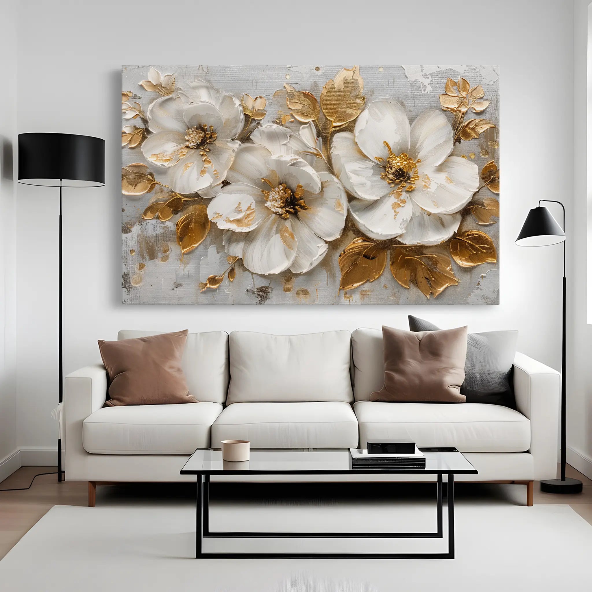 Floral Canvas Wall Art WAD654-F 90 x 60 cm / Stretched on hidden frame