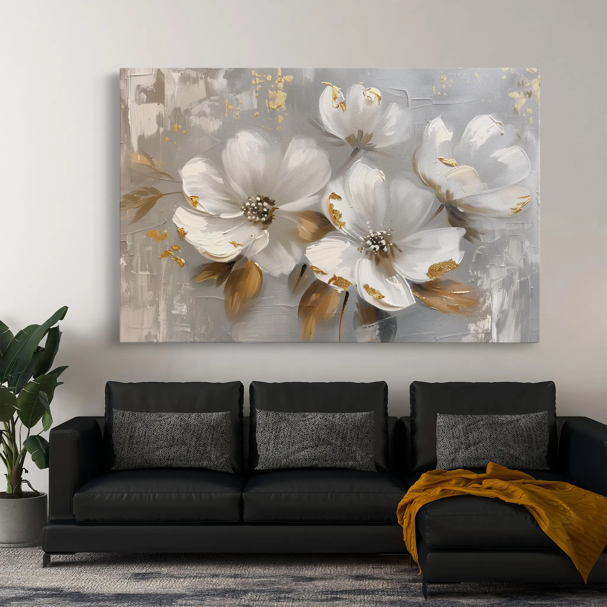 Floral Canvas Wall Art WAD655-F 90 x 60 cm / Stretched on hidden frame