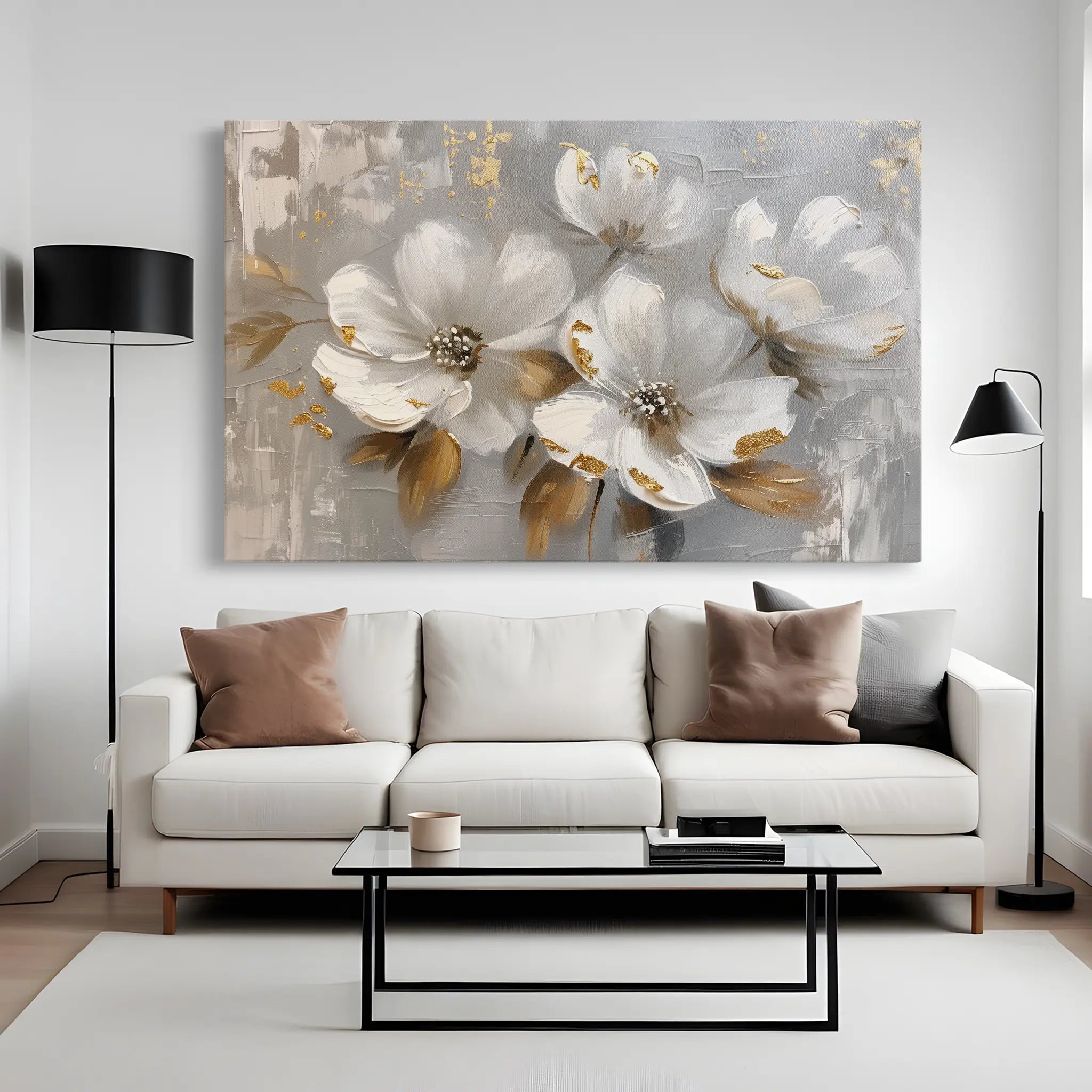 Floral Canvas Wall Art WAD655-F 90 x 60 cm / Stretched on hidden frame