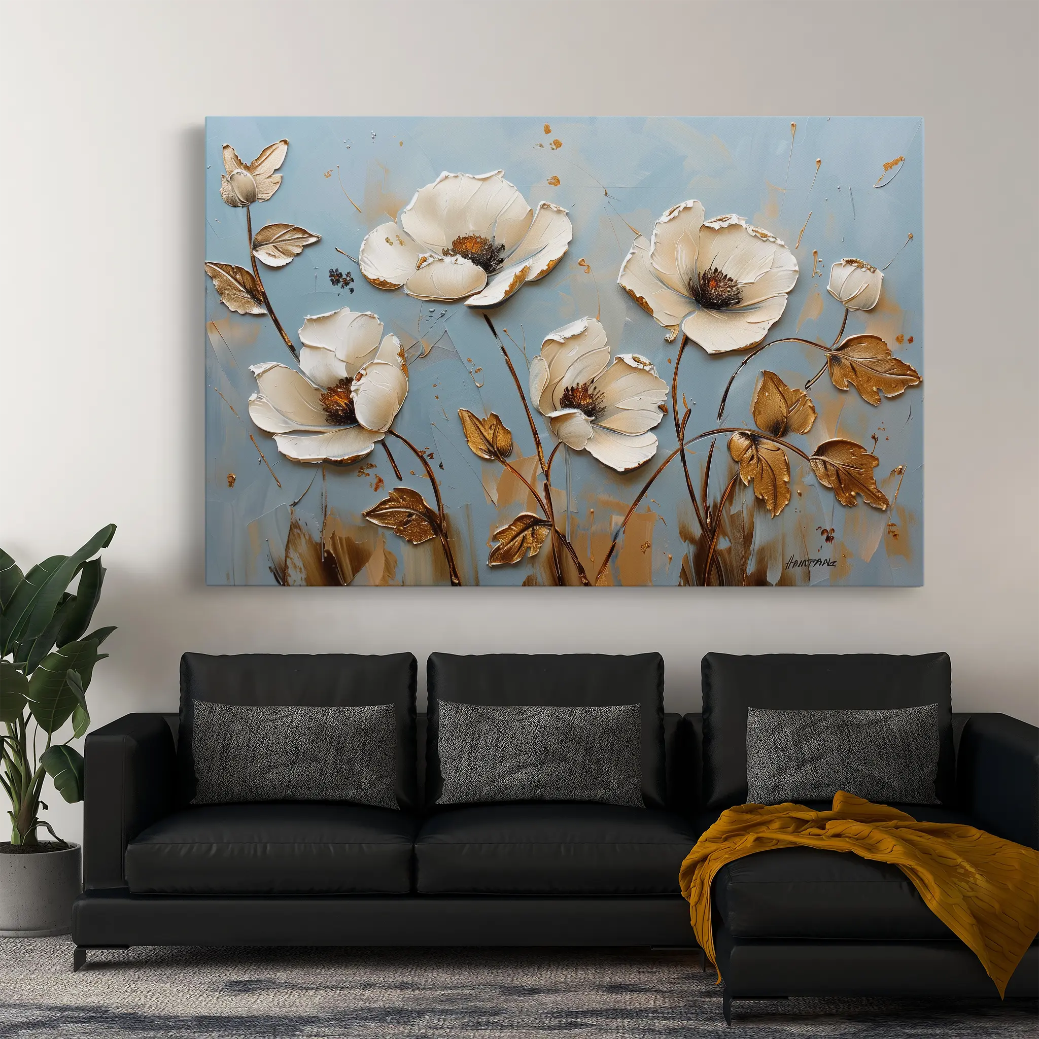 Floral Canvas Wall Art WAD656-F 90 x 60 cm / Stretched on hidden frame