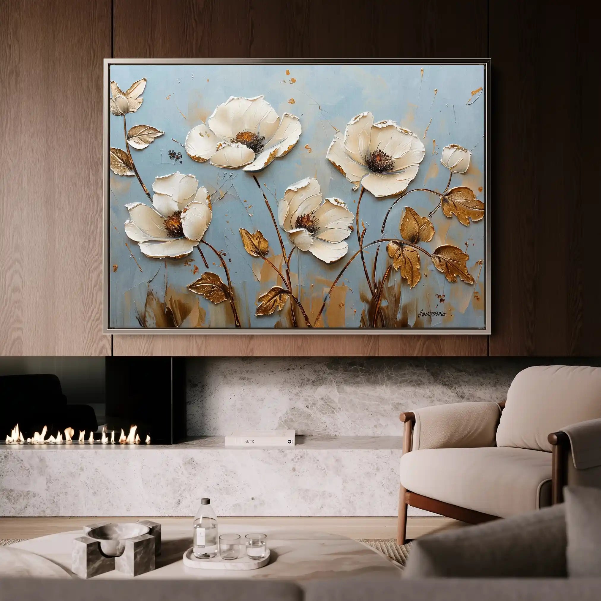 Floral Canvas Wall Art WAD656-F 90 x 60 cm / Stretched on hidden frame