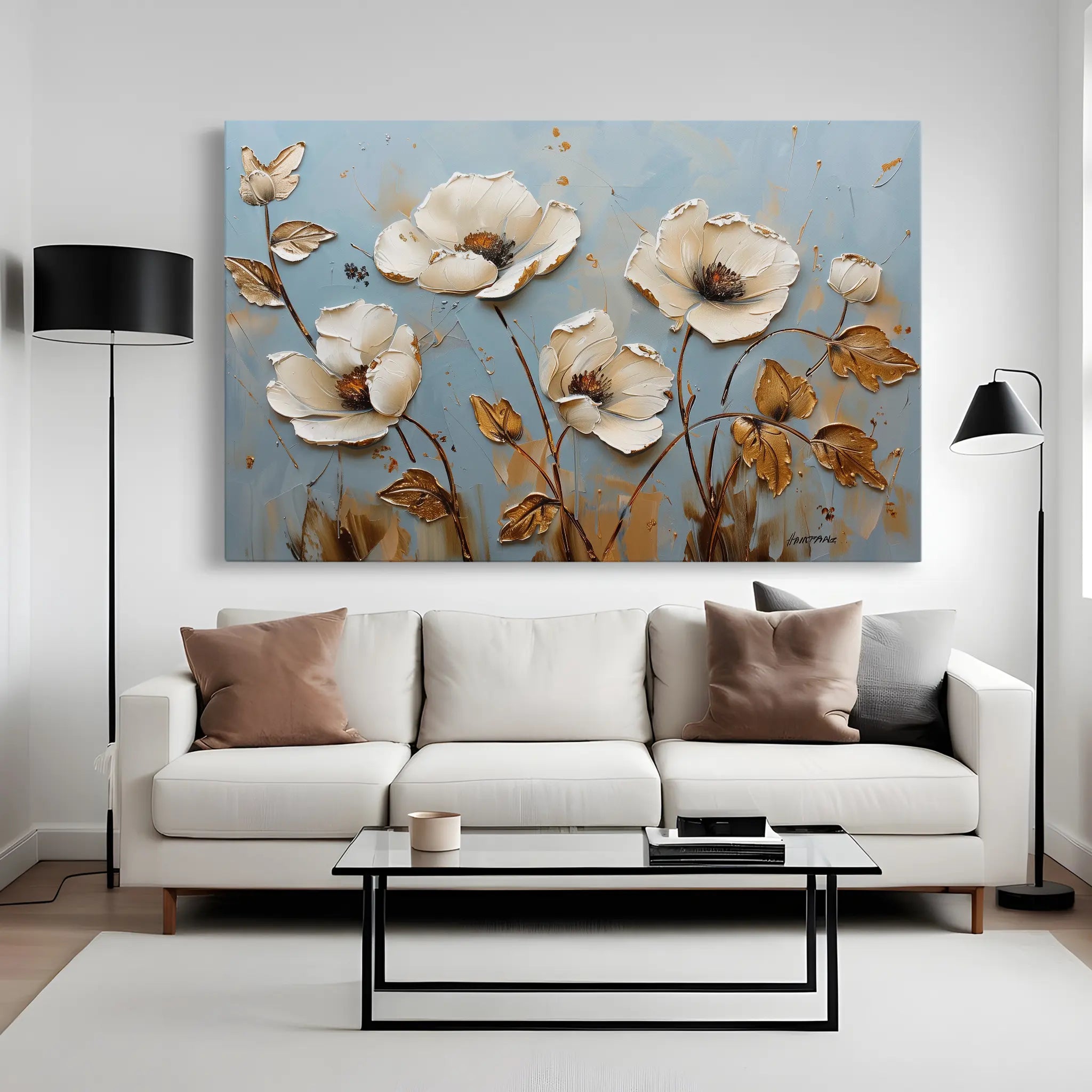 Floral Canvas Wall Art WAD656-F 90 x 60 cm / Stretched on hidden frame