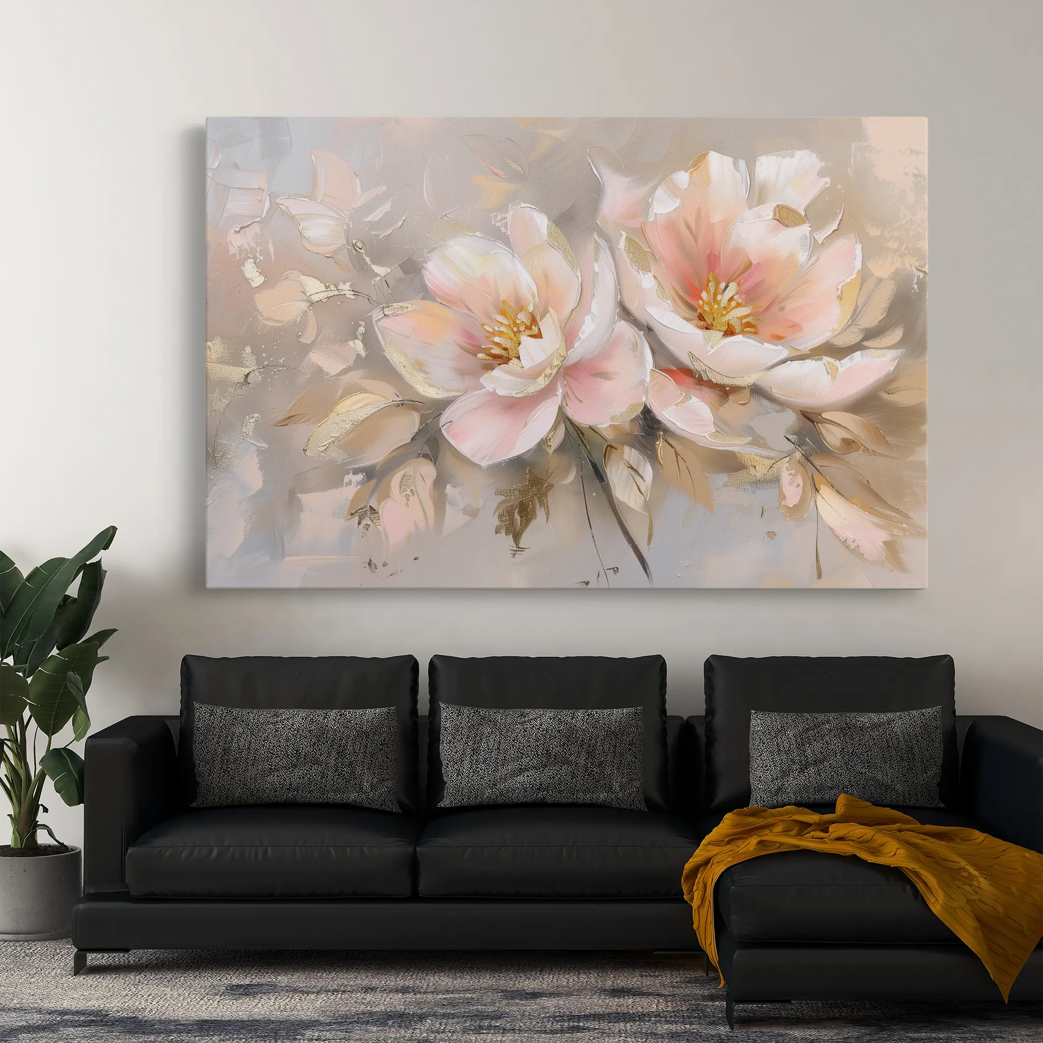 Floral Canvas Wall Art WAD657-F 90 x 60 cm / Stretched on hidden frame