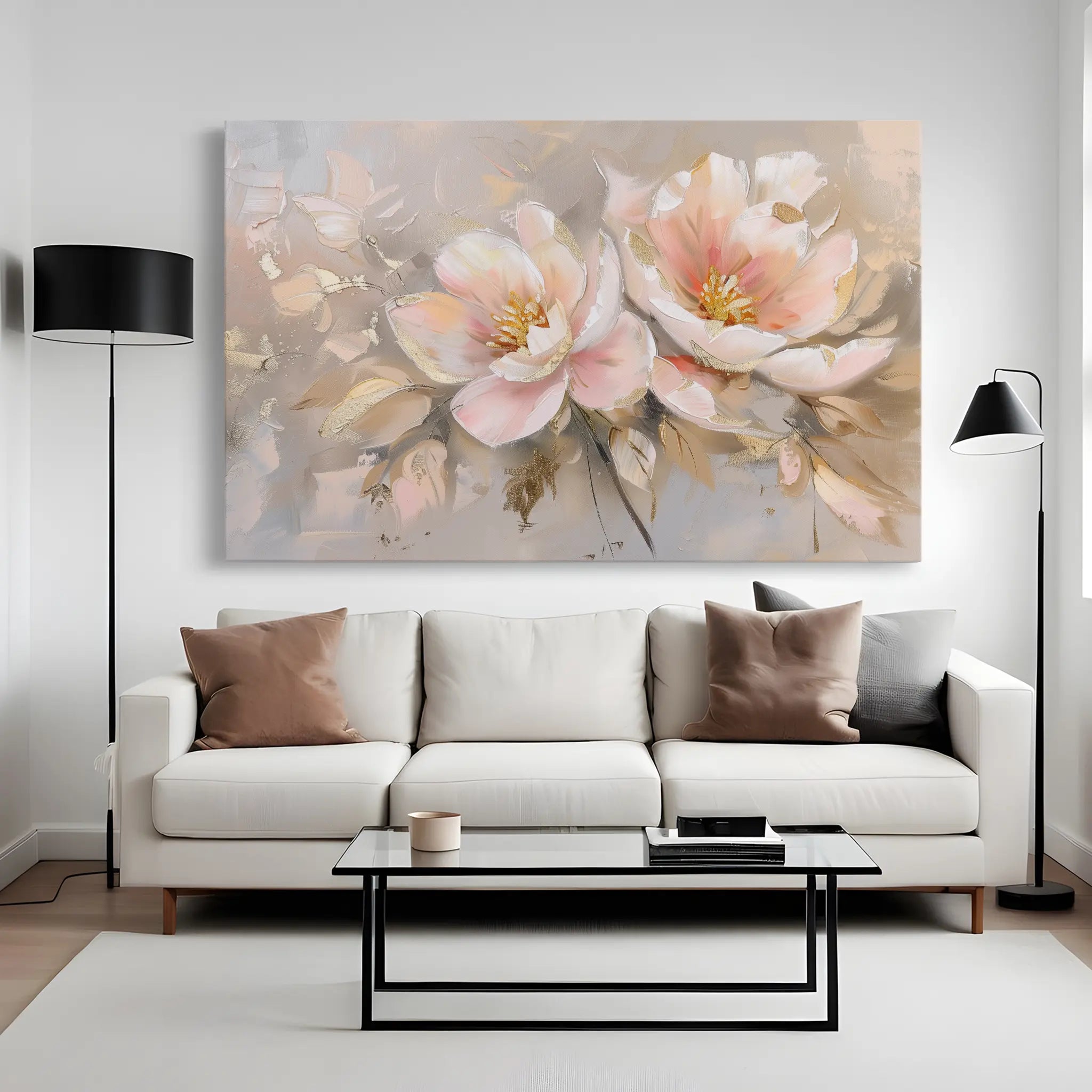 Floral Canvas Wall Art WAD657-F 90 x 60 cm / Stretched on hidden frame