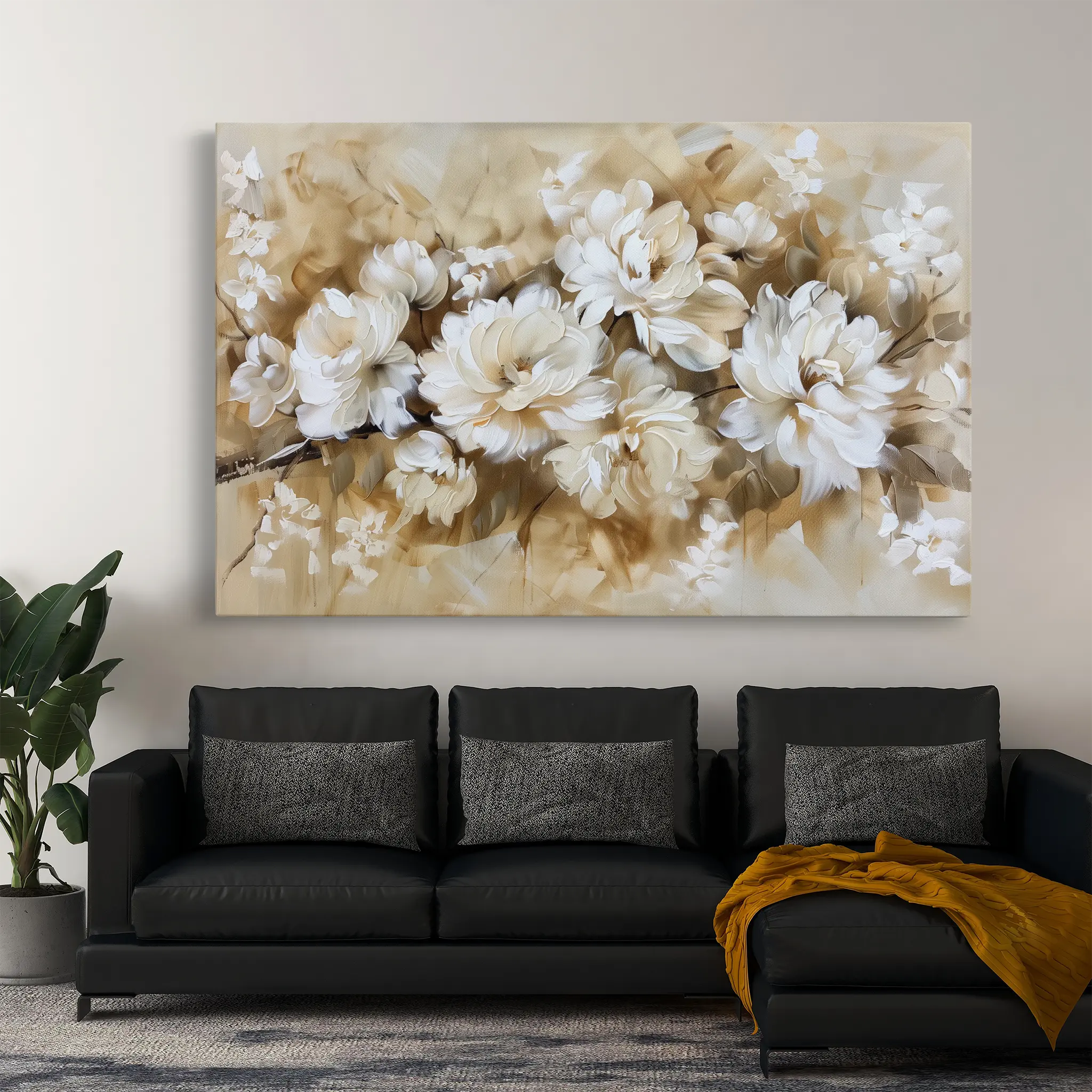 Floral Canvas Wall Art WAD658-F 90 x 60 cm / Stretched on hidden frame