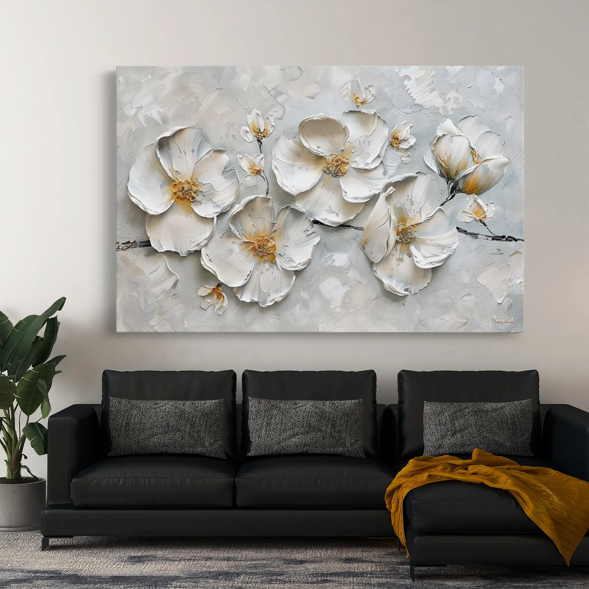 Floral Canvas Wall Art WAD659-F 90 x 60 cm / Stretched on hidden frame