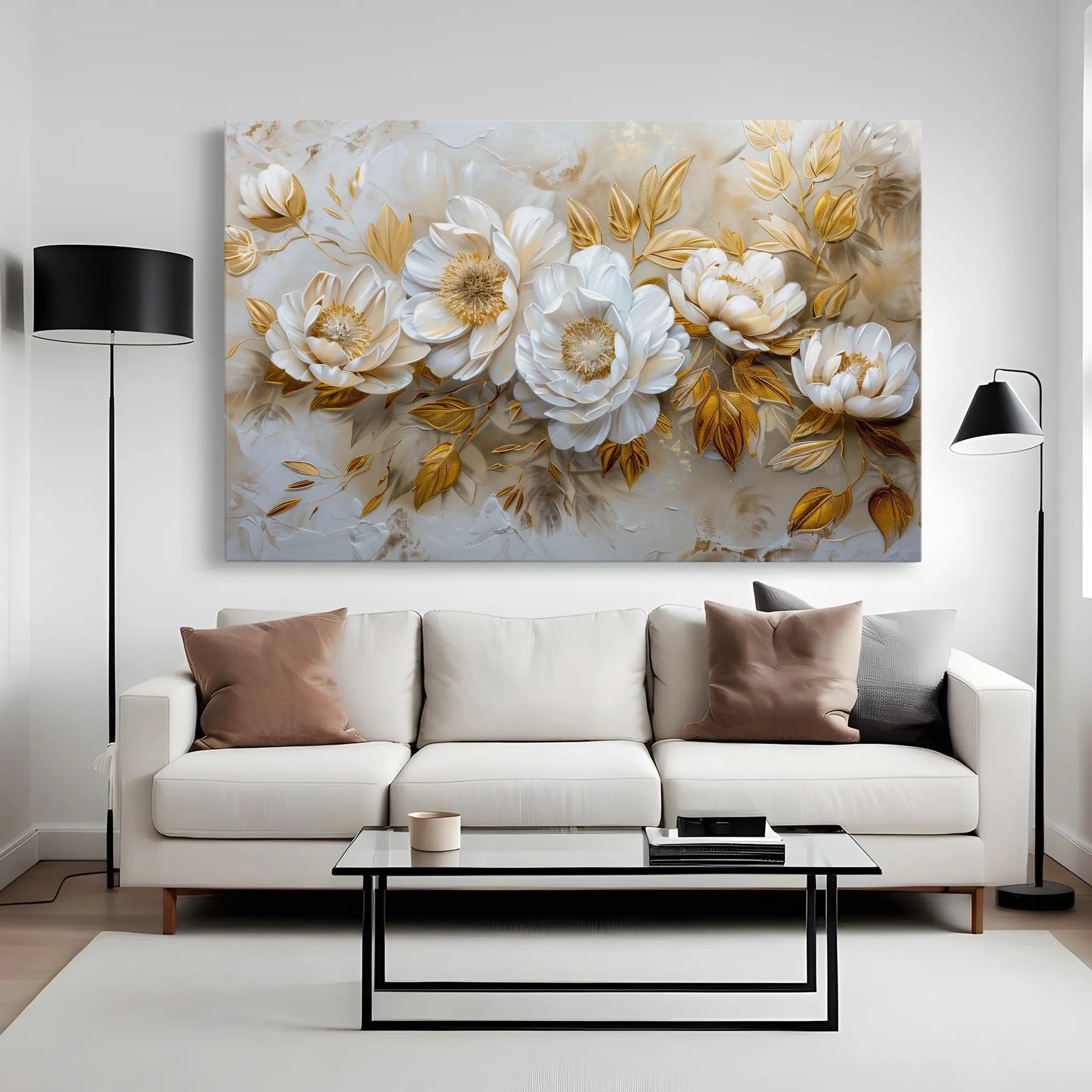 Floral Canvas Wall Art WAD660-F 90 x 60 cm / Stretched on hidden frame