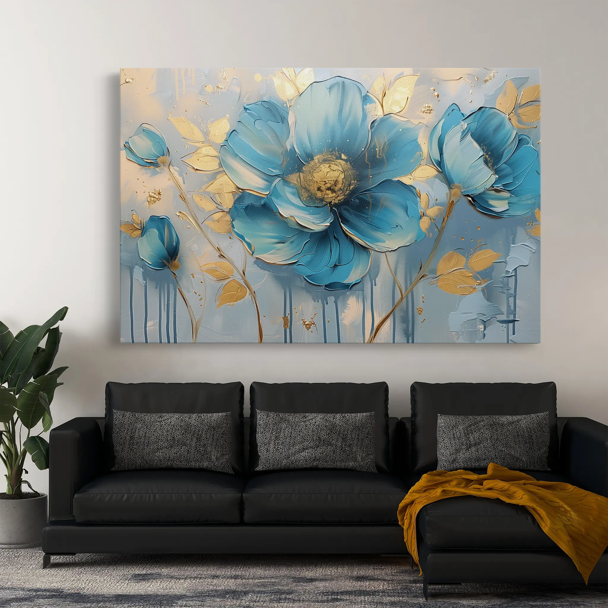 Floral Canvas Wall Art WAD661-F 90 x 60 cm / Stretched on hidden frame