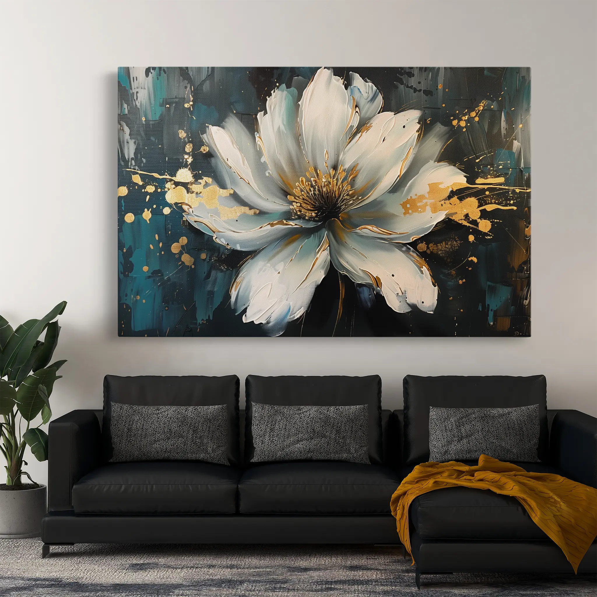 Floral Canvas Wall Art WAD662-F 90 x 60 cm / Stretched on hidden frame