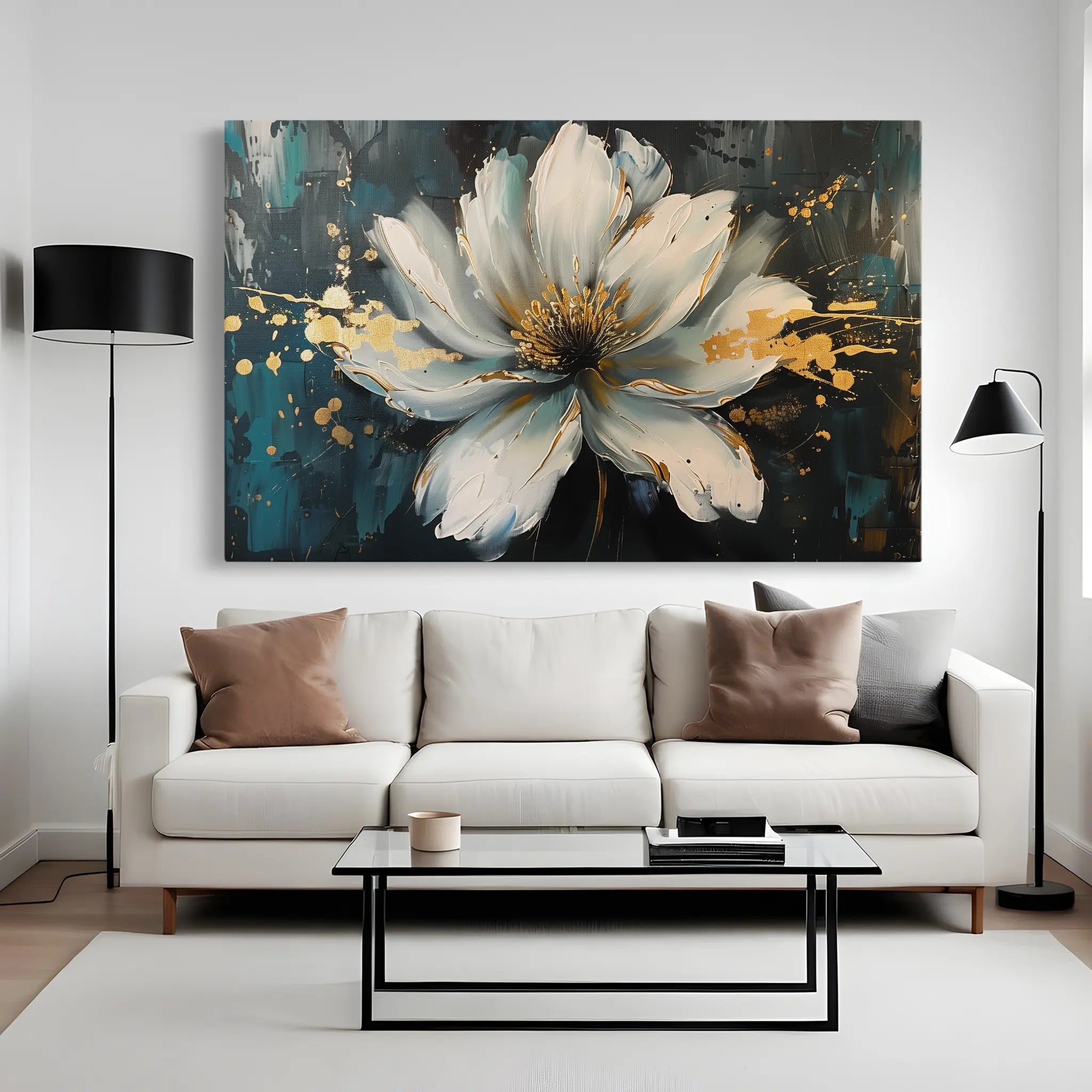 Floral Canvas Wall Art WAD662-F 90 x 60 cm / Stretched on hidden frame