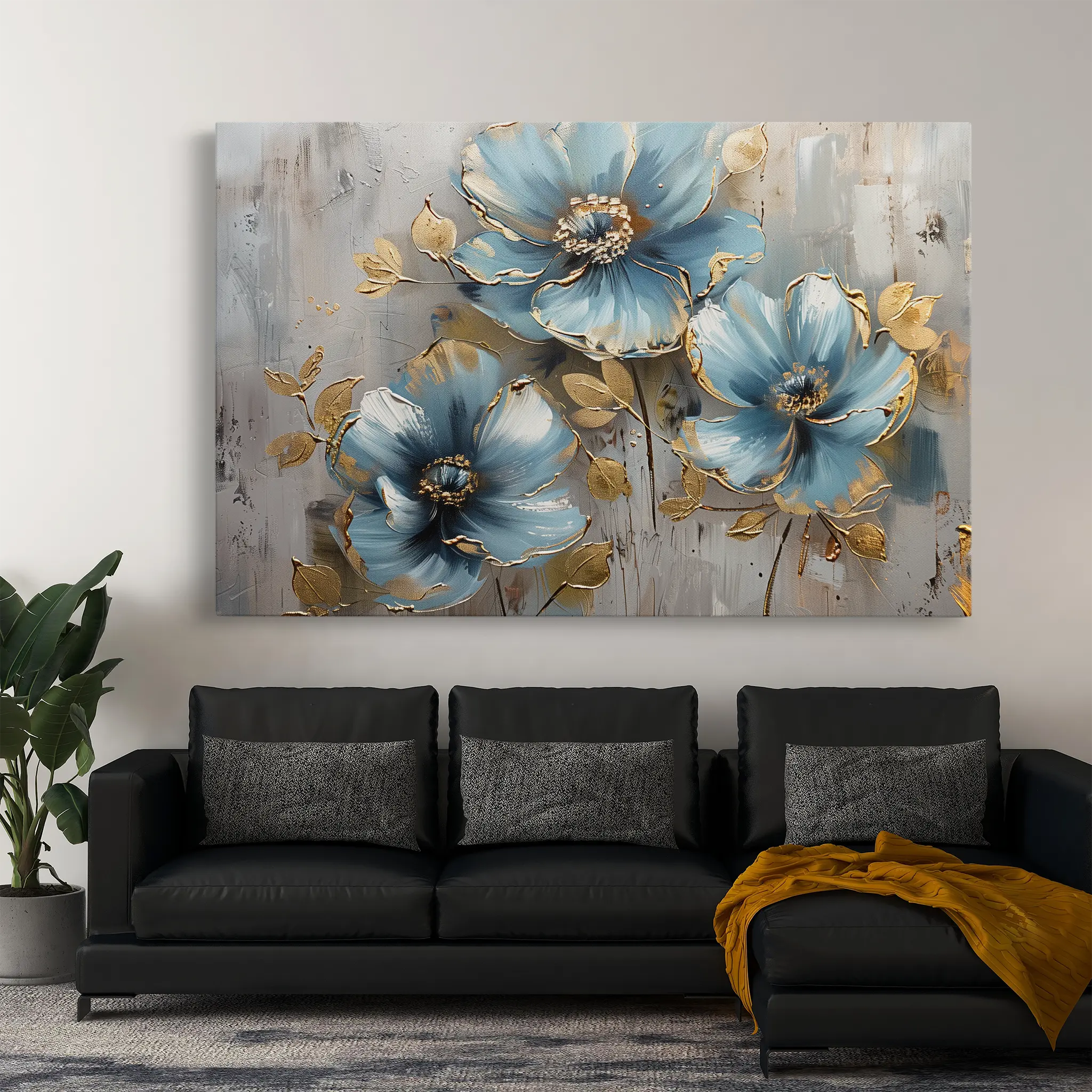 Floral Canvas Wall Art WAD663-F 90 x 60 cm / Stretched on hidden frame