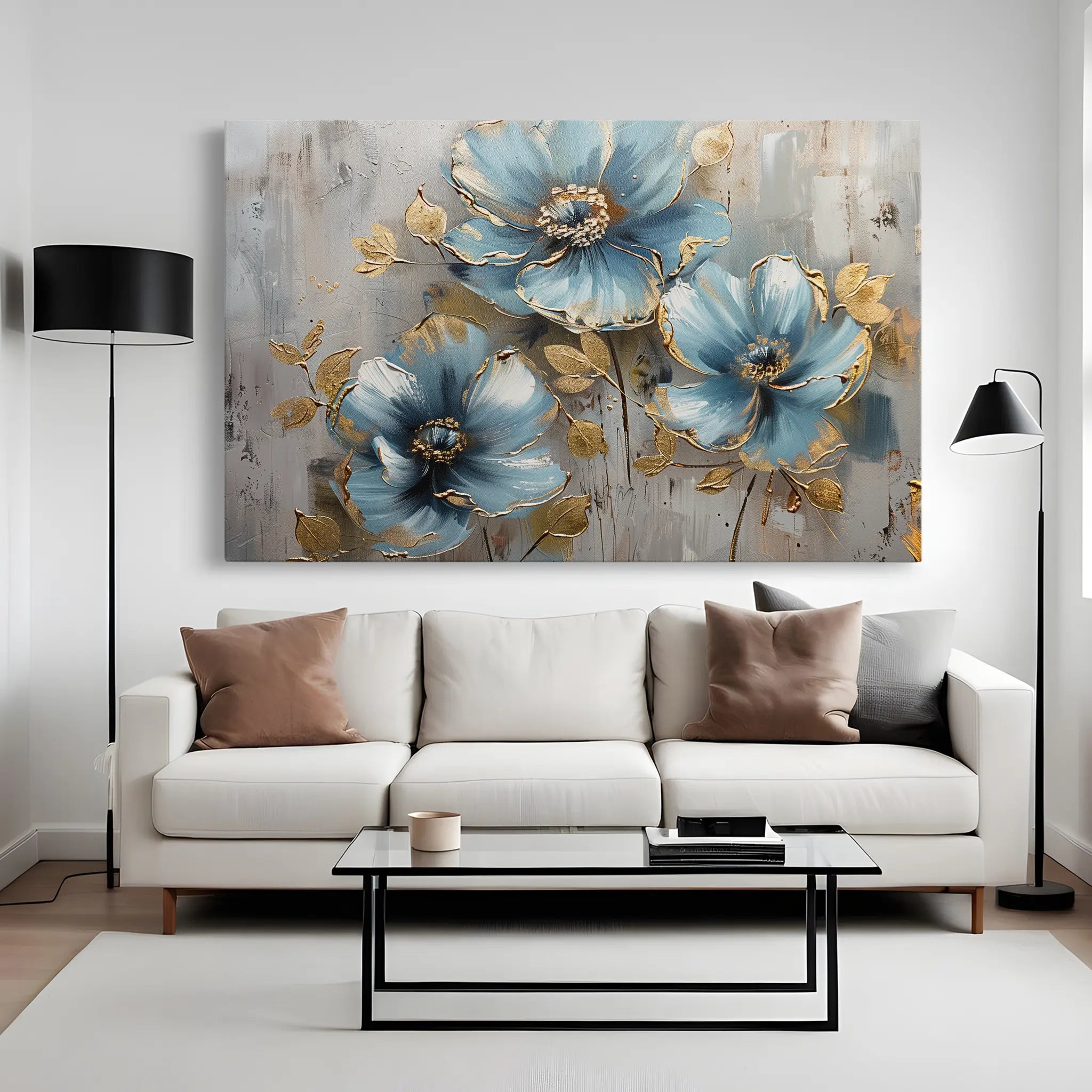 Floral Canvas Wall Art WAD663-F 90 x 60 cm / Stretched on hidden frame