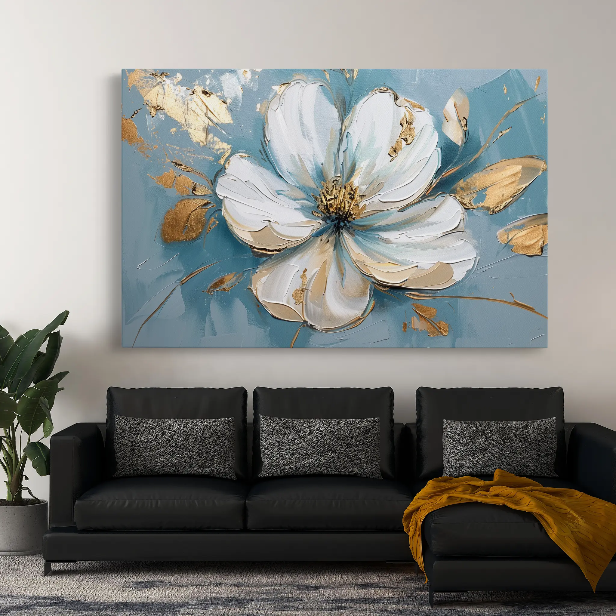 Floral Canvas Wall Art WAD664-F 90 x 60 cm / Stretched on hidden frame