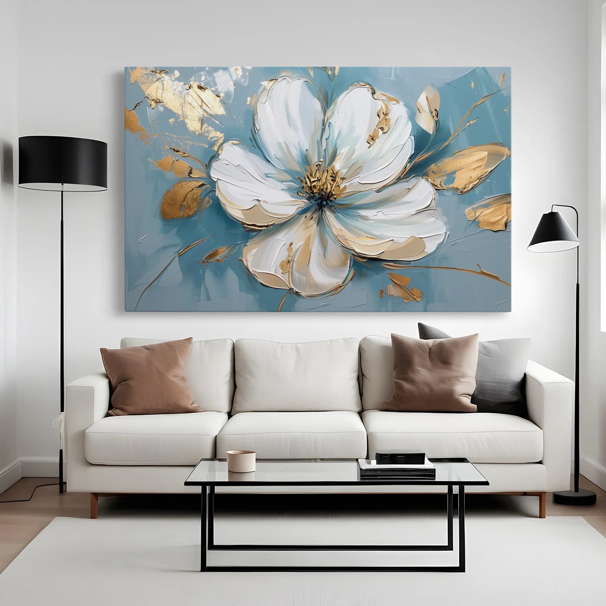 Floral Canvas Wall Art WAD664-F 90 x 60 cm / Stretched on hidden frame