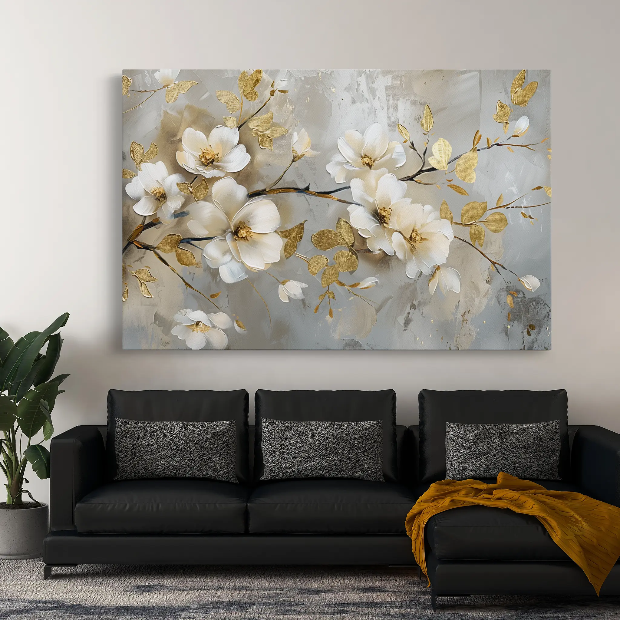 Floral Canvas Wall Art WAD665-F 90 x 60 cm / Stretched on hidden frame