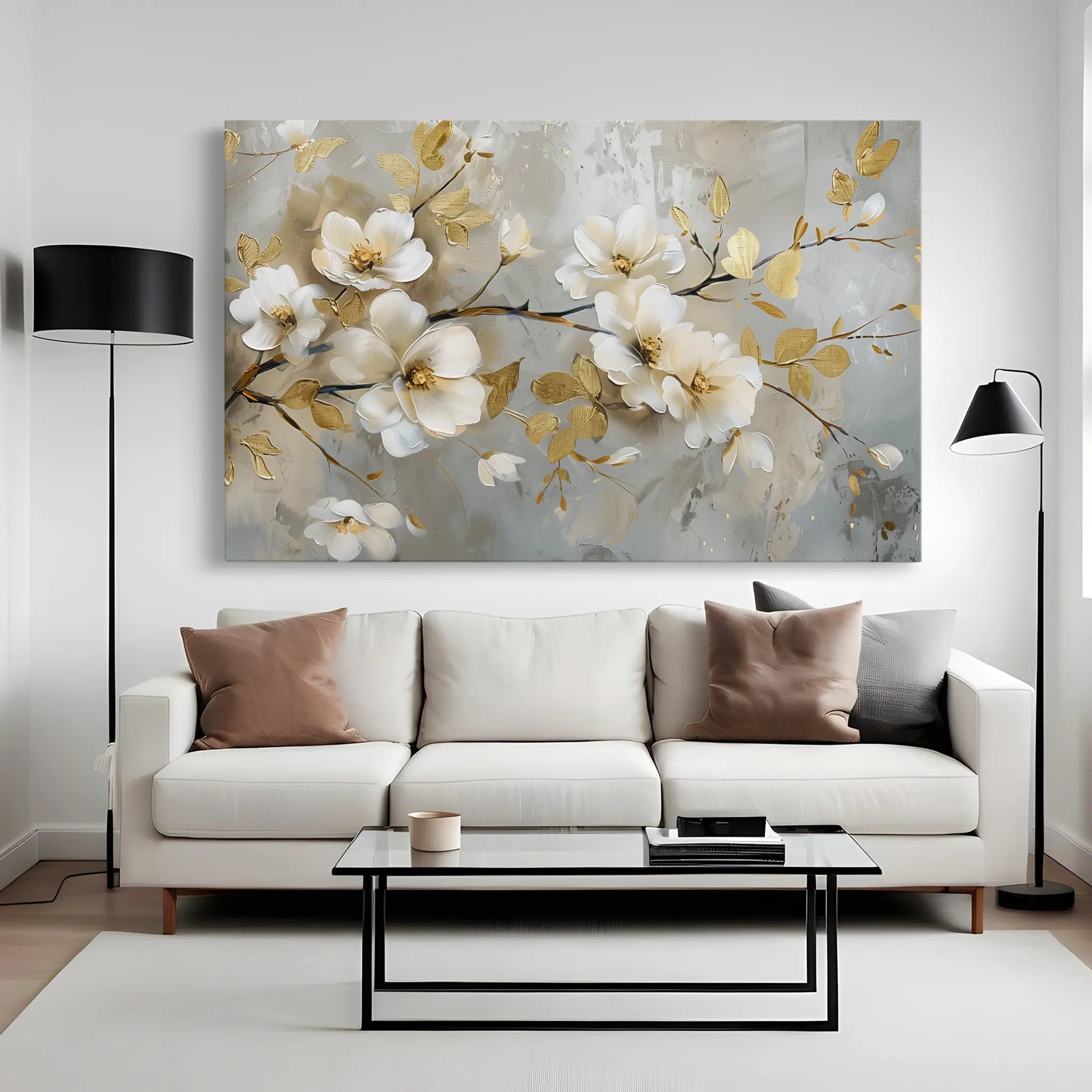 Floral Canvas Wall Art WAD665-F 90 x 60 cm / Stretched on hidden frame