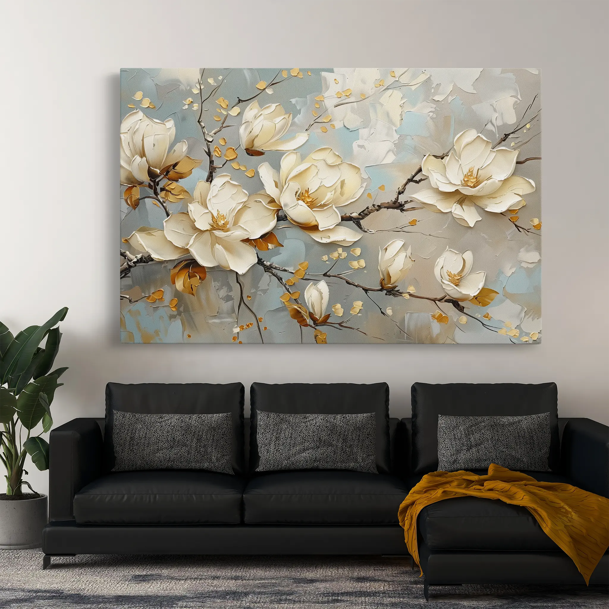 Floral Canvas Wall Art WAD666-F 90 x 60 cm / Stretched on hidden frame