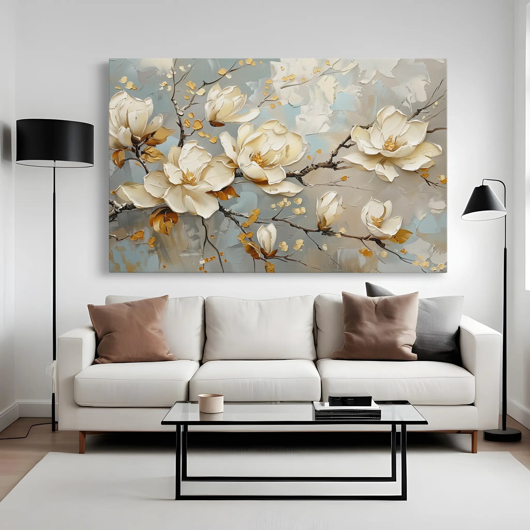 Floral Canvas Wall Art WAD666-F 90 x 60 cm / Stretched on hidden frame