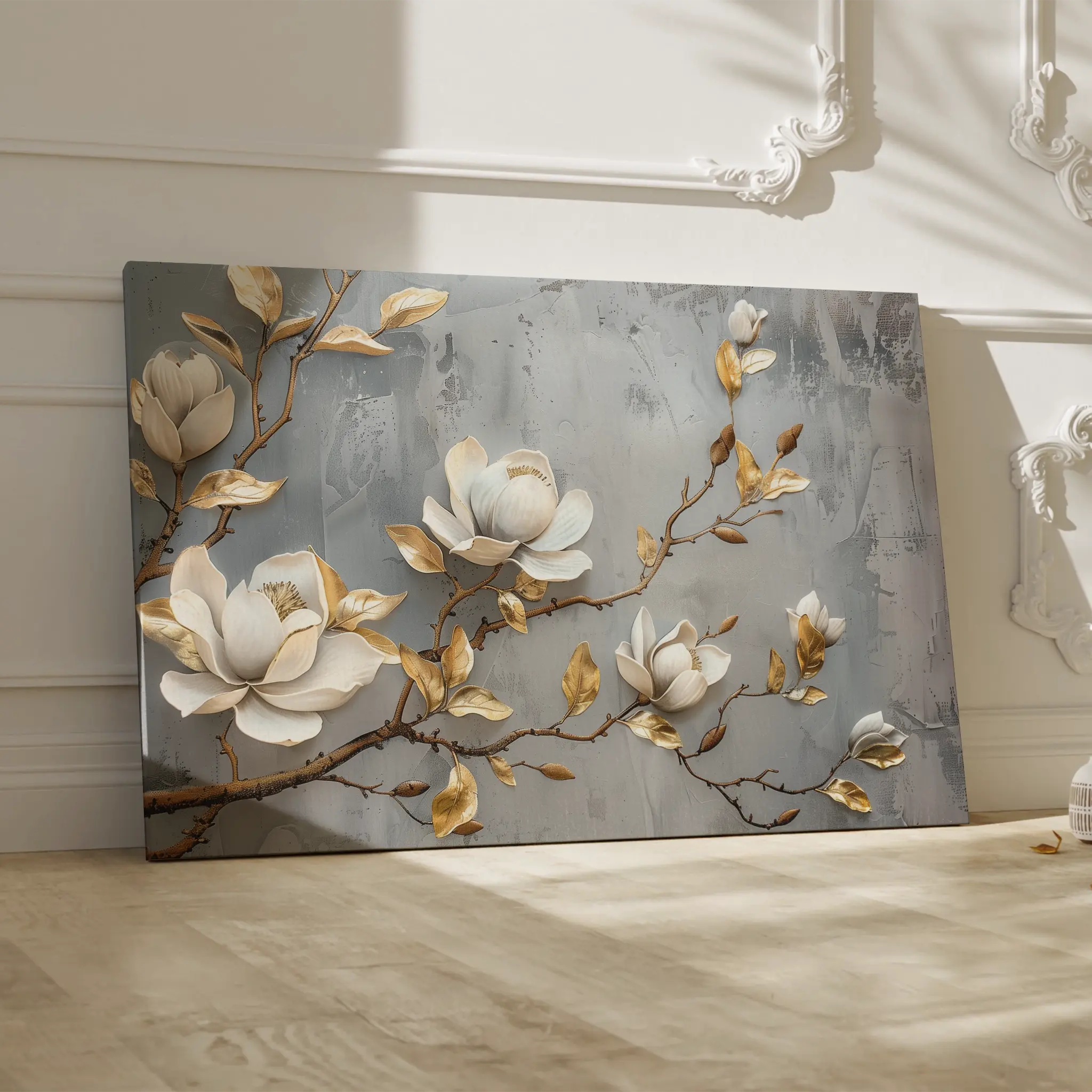 Floral Canvas Wall Art WAD667-F 90 x 60 cm / Stretched on hidden frame