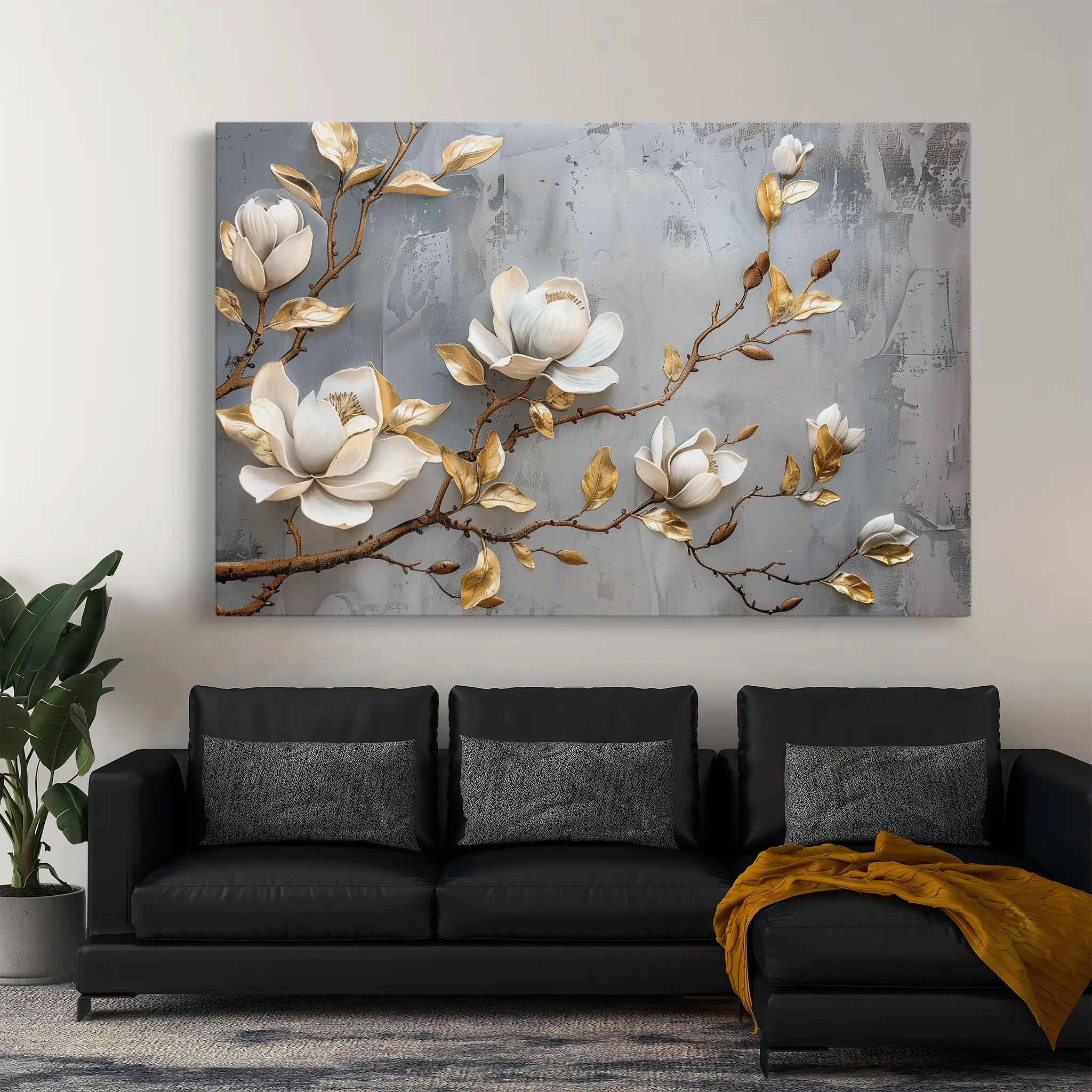 Floral Canvas Wall Art WAD667-F 90 x 60 cm / Stretched on hidden frame