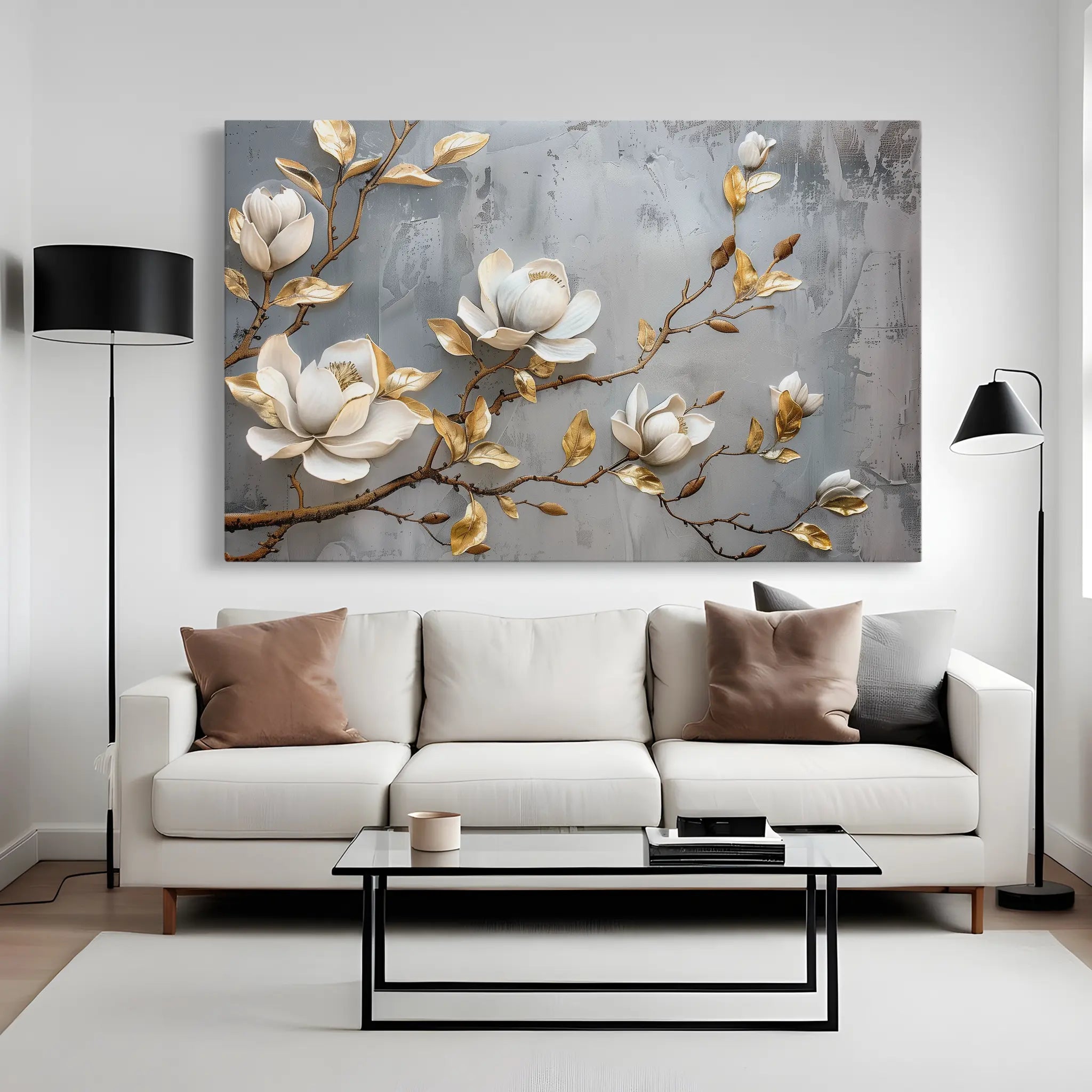 Floral Canvas Wall Art WAD667-F 90 x 60 cm / Stretched on hidden frame