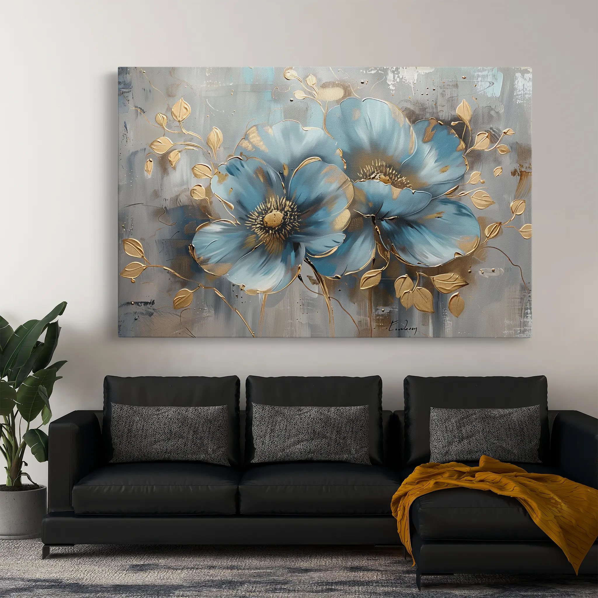 Floral Canvas Wall Art WAD668-F 90 x 60 cm / Stretched on hidden frame