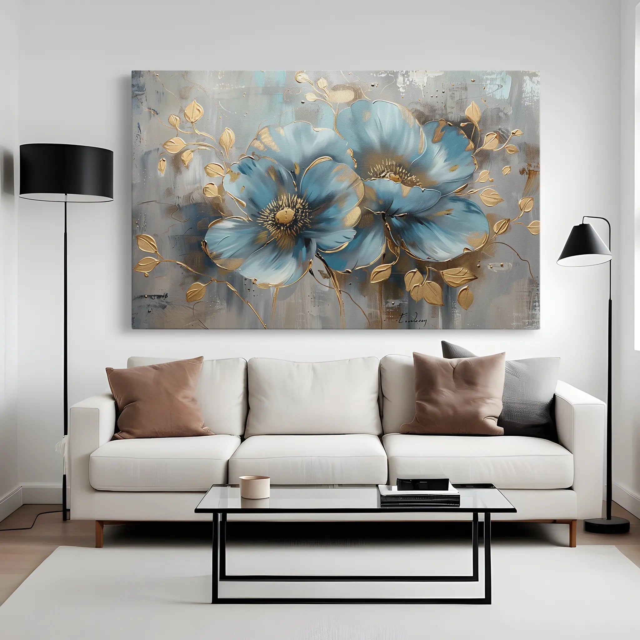 Floral Canvas Wall Art WAD668-F 90 x 60 cm / Stretched on hidden frame