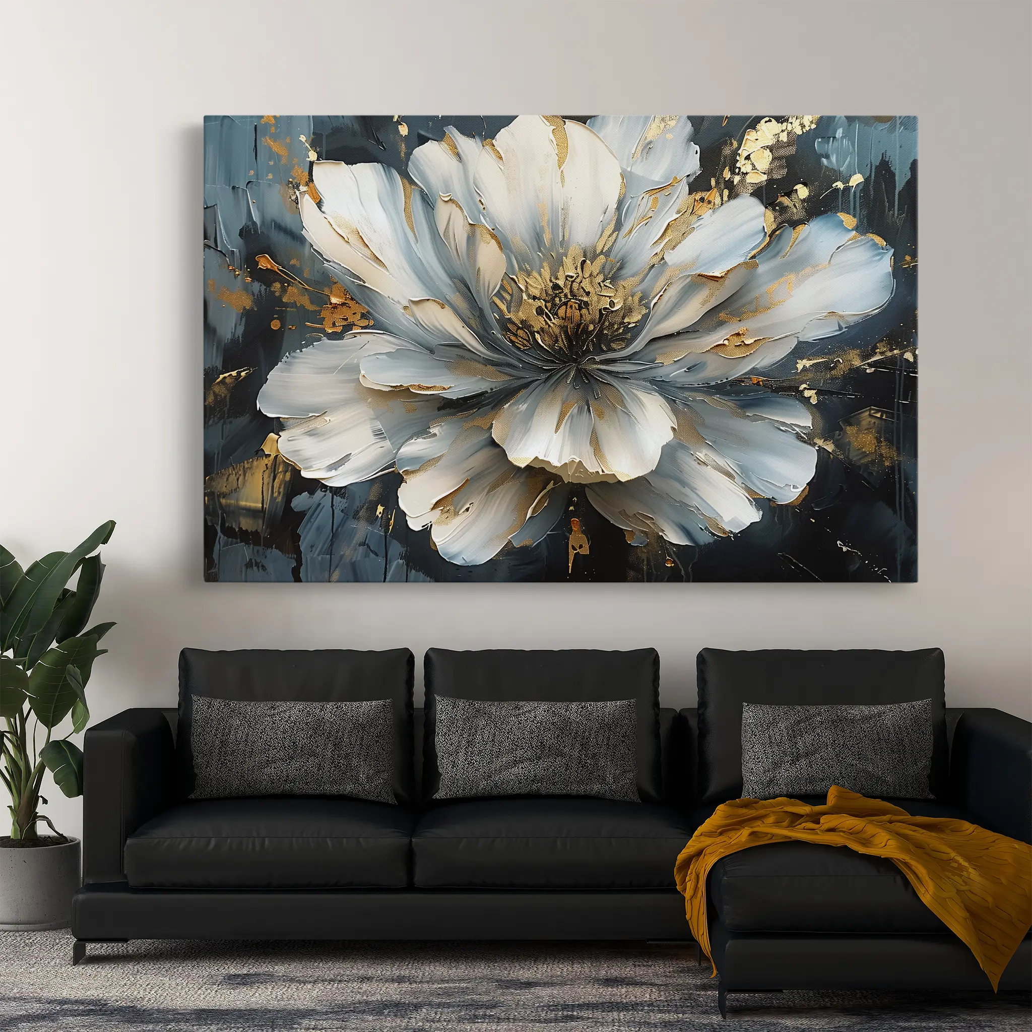 Floral Canvas Wall Art WAD672-F 90 x 60 cm / Stretched on hidden frame