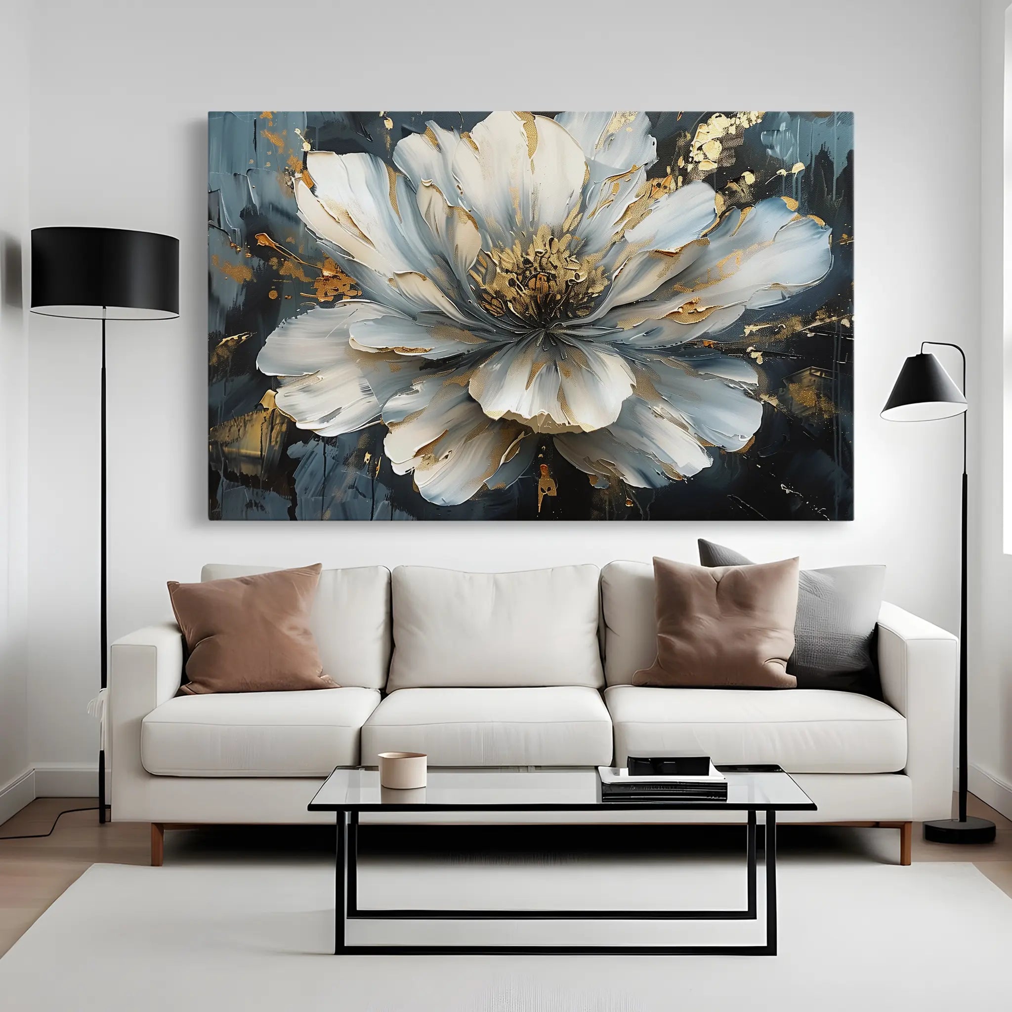 Floral Canvas Wall Art WAD672-F 90 x 60 cm / Stretched on hidden frame