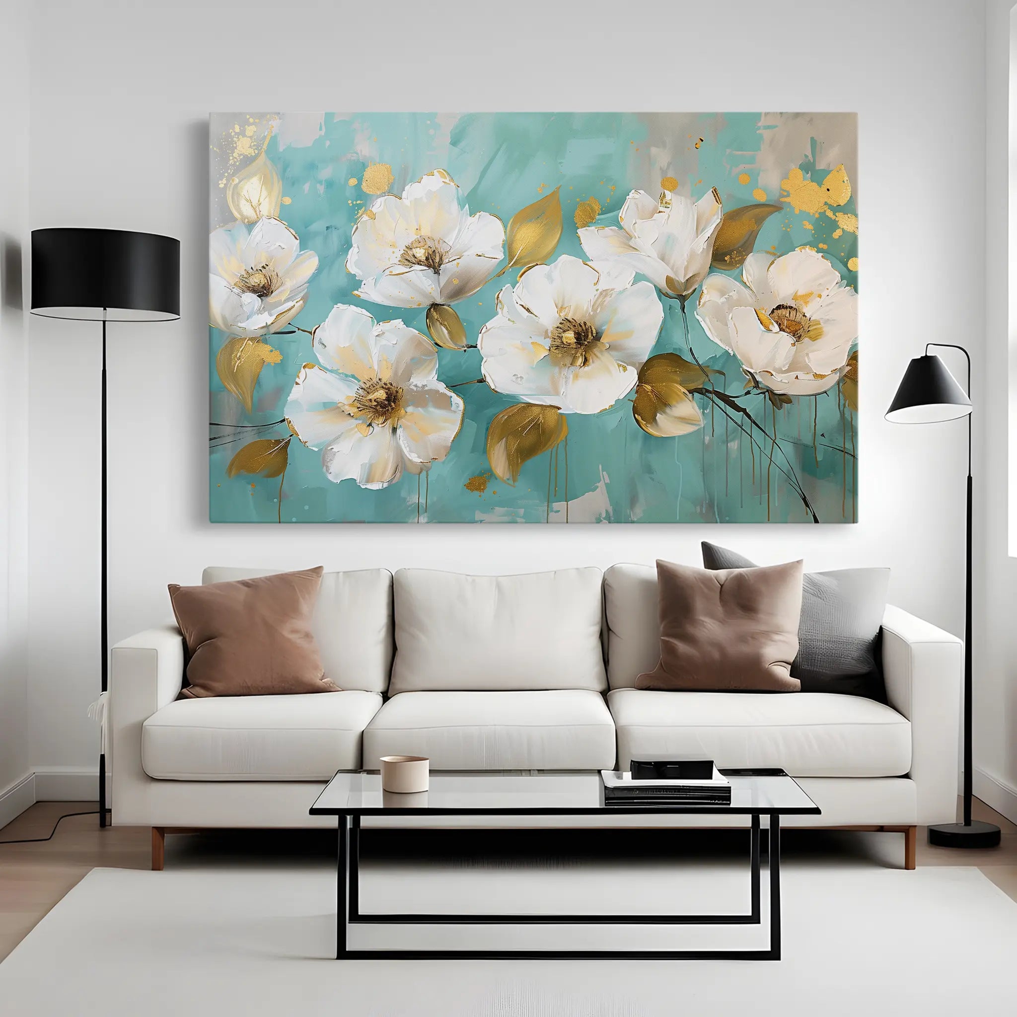 Floral Canvas Wall Art WAD673-F 90 x 60 cm / Stretched on hidden frame