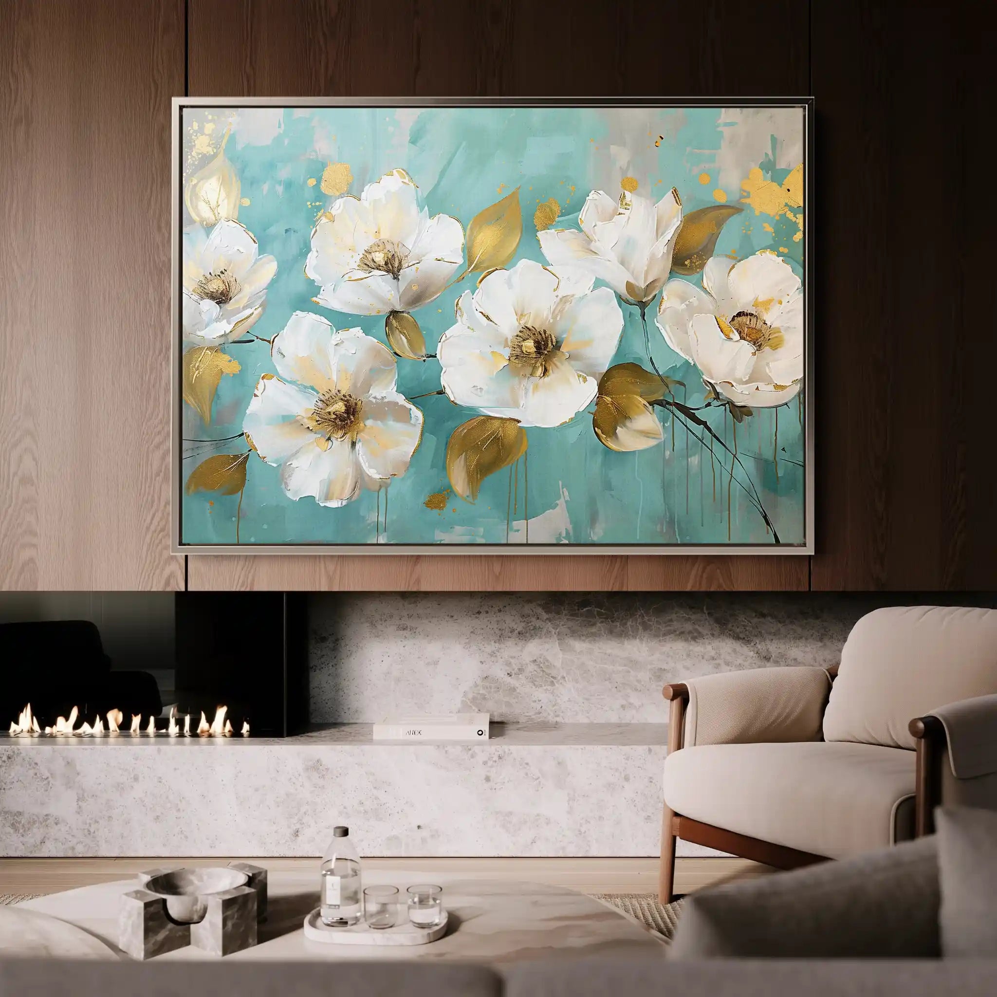Floral Canvas Wall Art WAD675-F 90 x 60 cm / Stretched on hidden frame