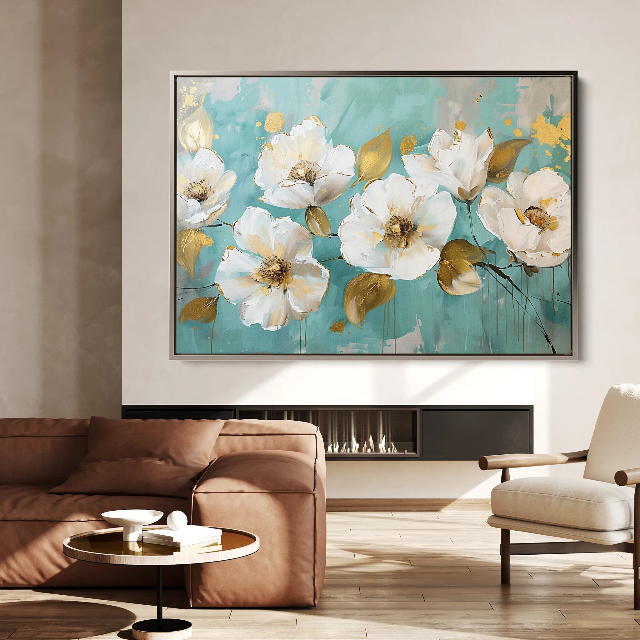 Floral Canvas Wall Art WAD675-F 90 x 60 cm / Stretched on hidden frame