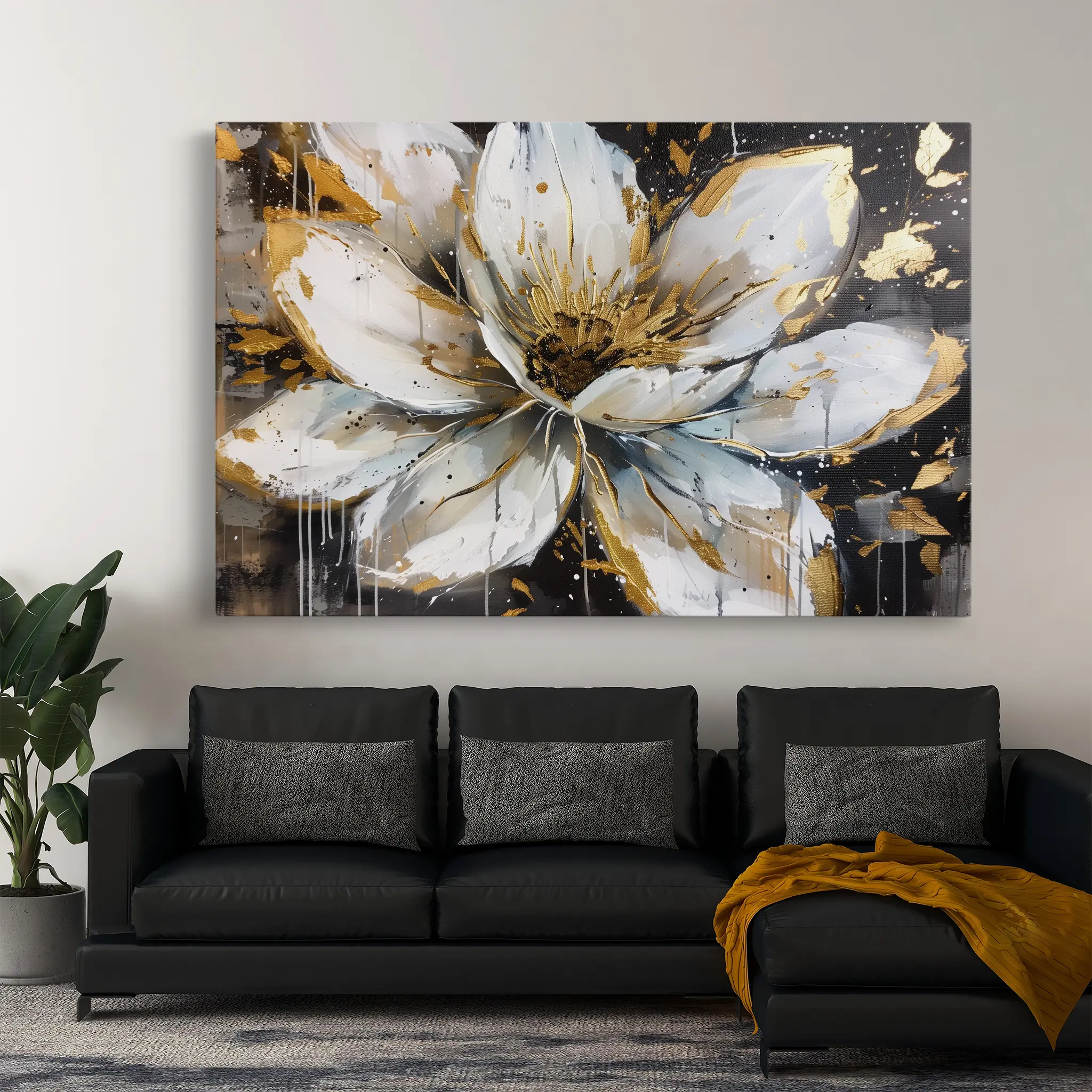 Floral Canvas Wall Art WAD676-F 90 x 60 cm / Stretched on hidden frame