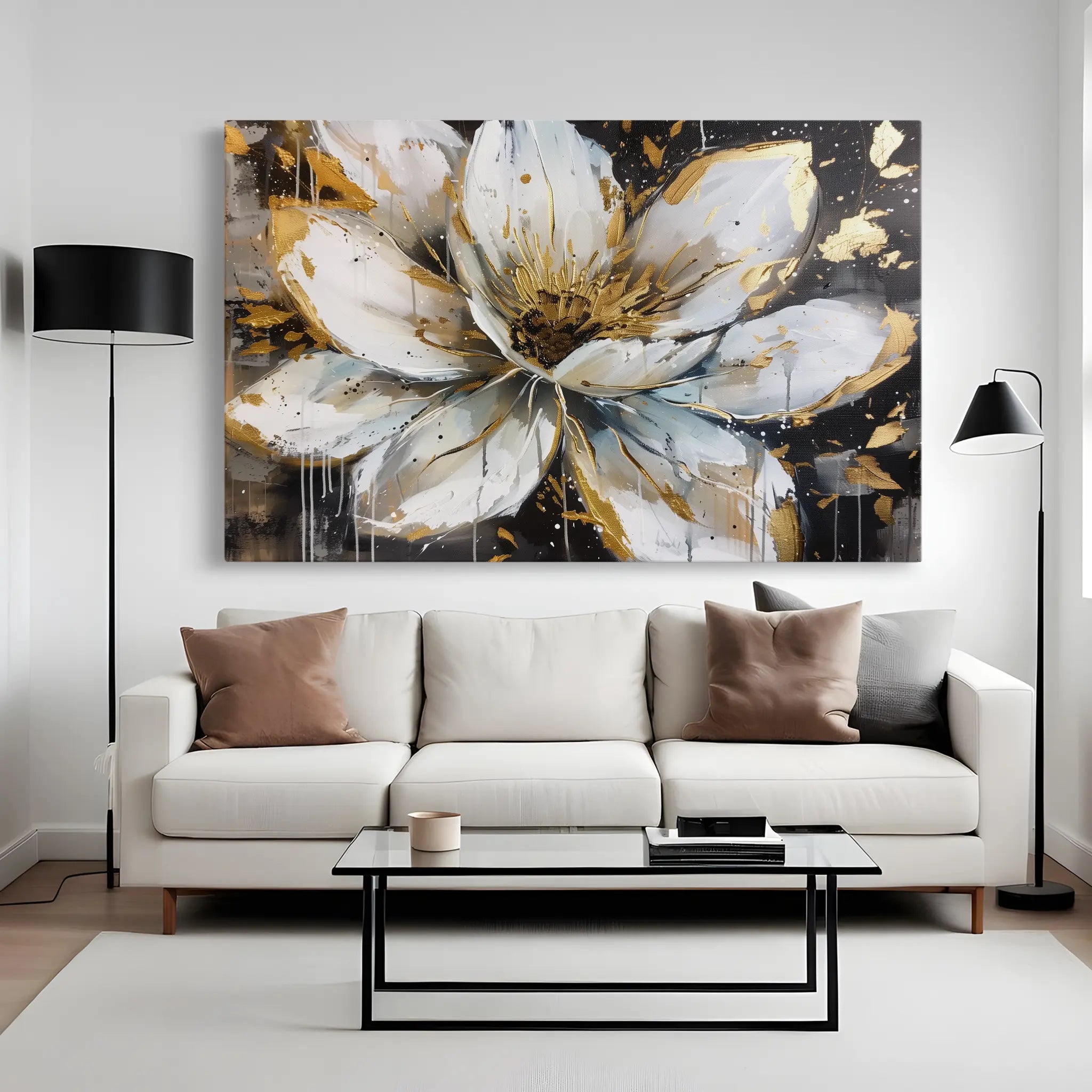 Floral Canvas Wall Art WAD676-F 90 x 60 cm / Stretched on hidden frame