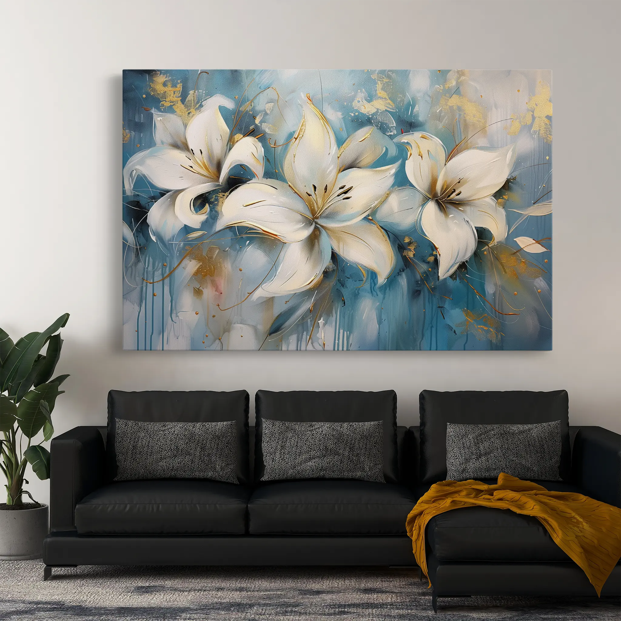 Floral Canvas Wall Art WAD678-F 90 x 60 cm / Stretched on hidden frame