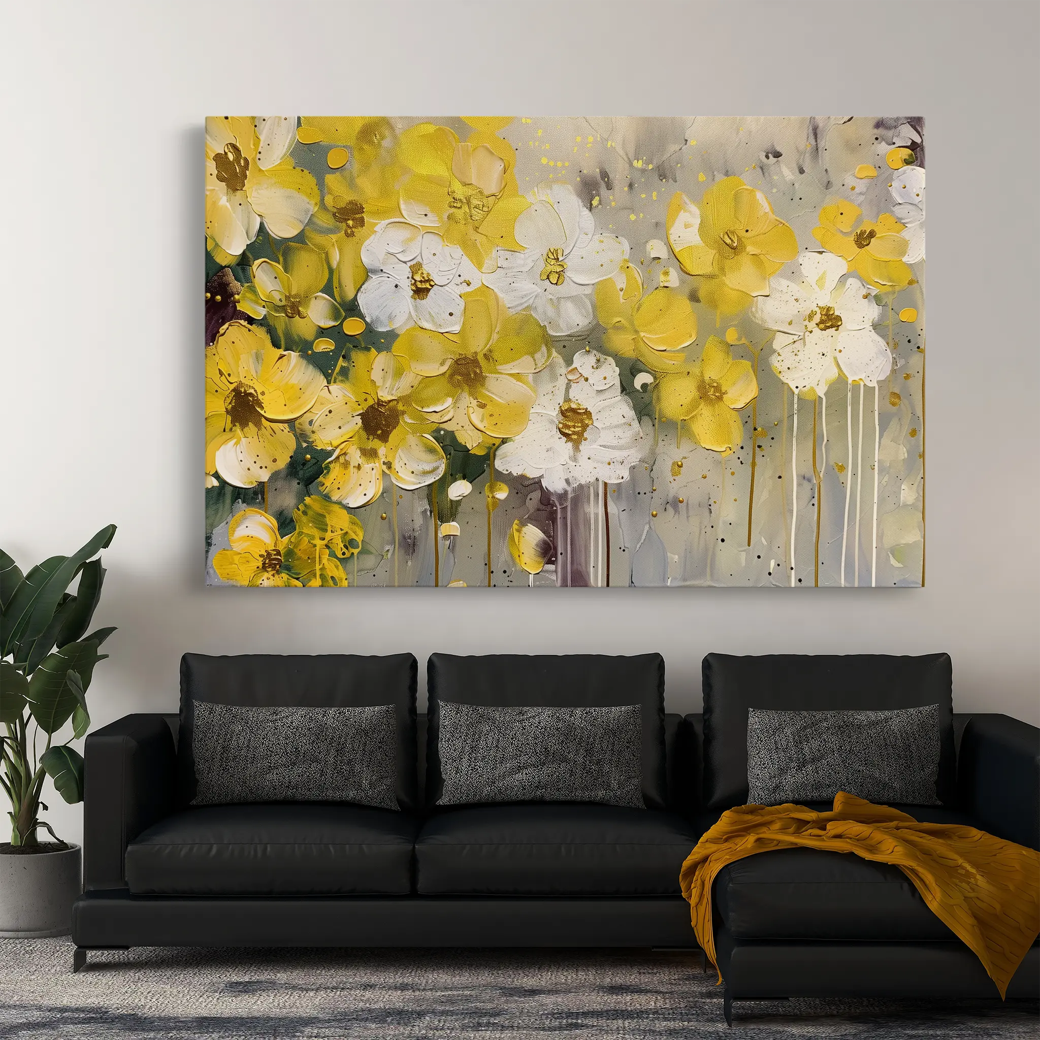 Floral Canvas Wall Art WAD681-F 90 x 60 cm / Stretched on hidden frame