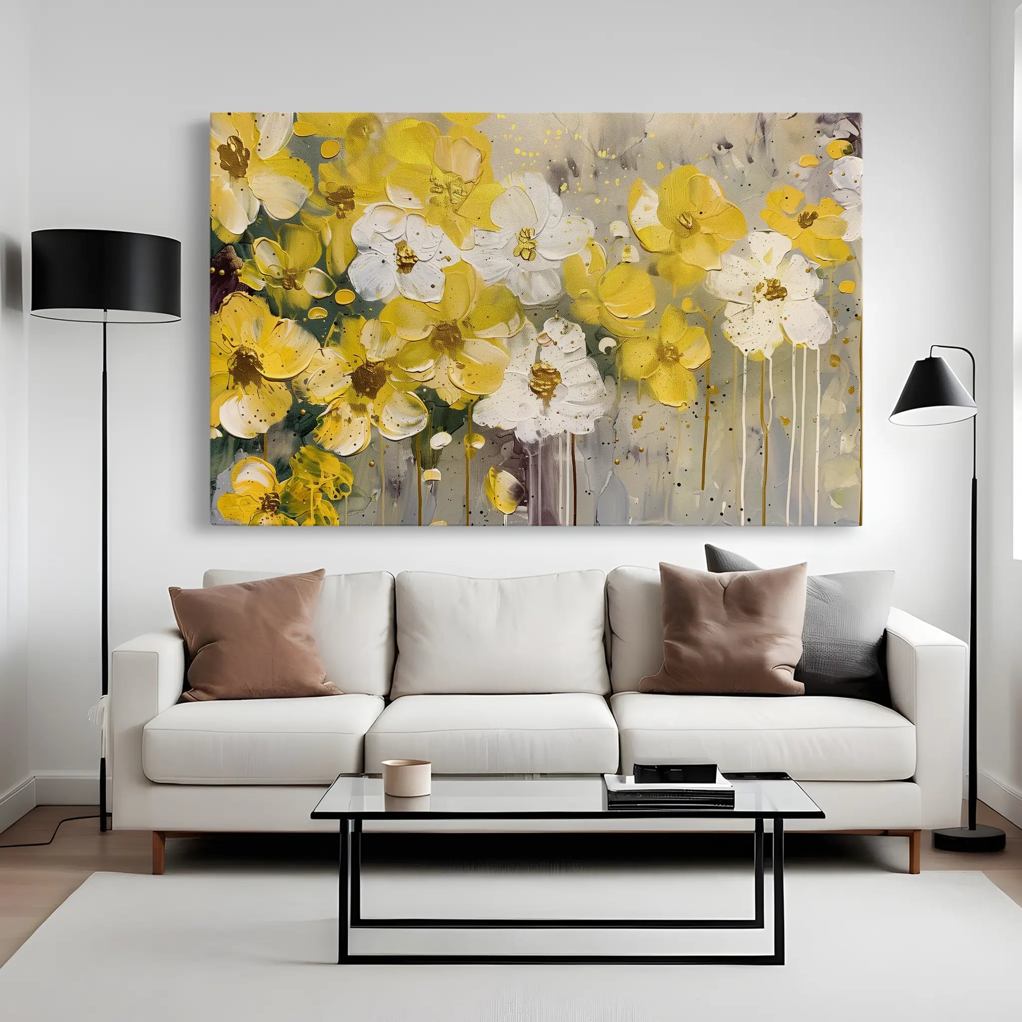 Floral Canvas Wall Art WAD681-F 90 x 60 cm / Stretched on hidden frame