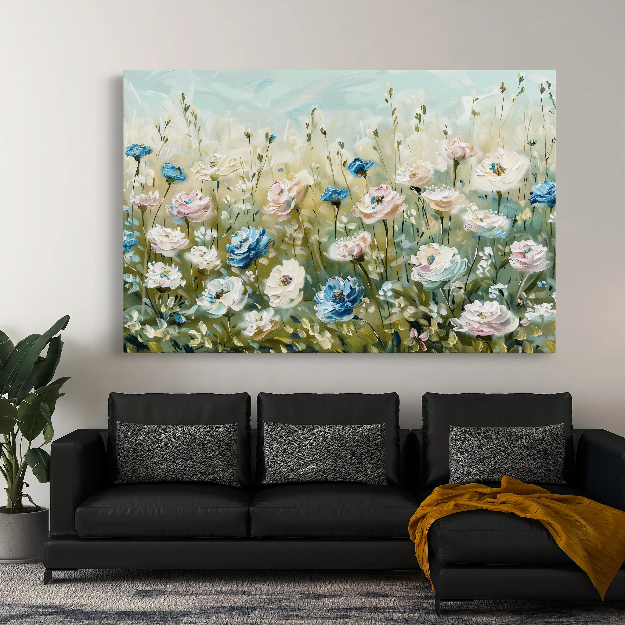 Floral Canvas Wall Art WAD682-F 90 x 60 cm / Stretched on hidden frame