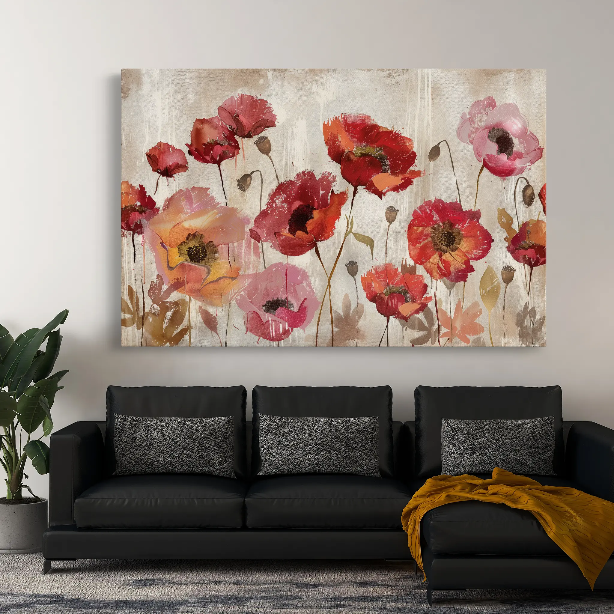 Floral Canvas Wall Art WAD684-F 90 x 60 cm / Stretched on hidden frame