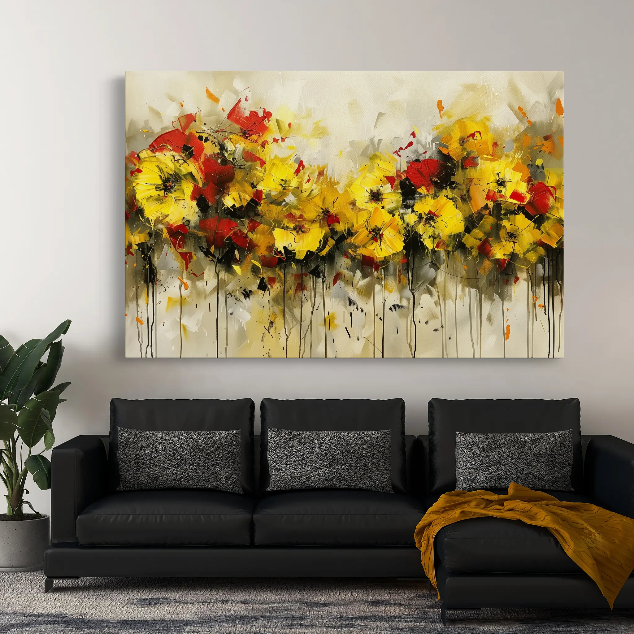 Floral Canvas Wall Art WAD685-F 90 x 60 cm / Stretched on hidden frame