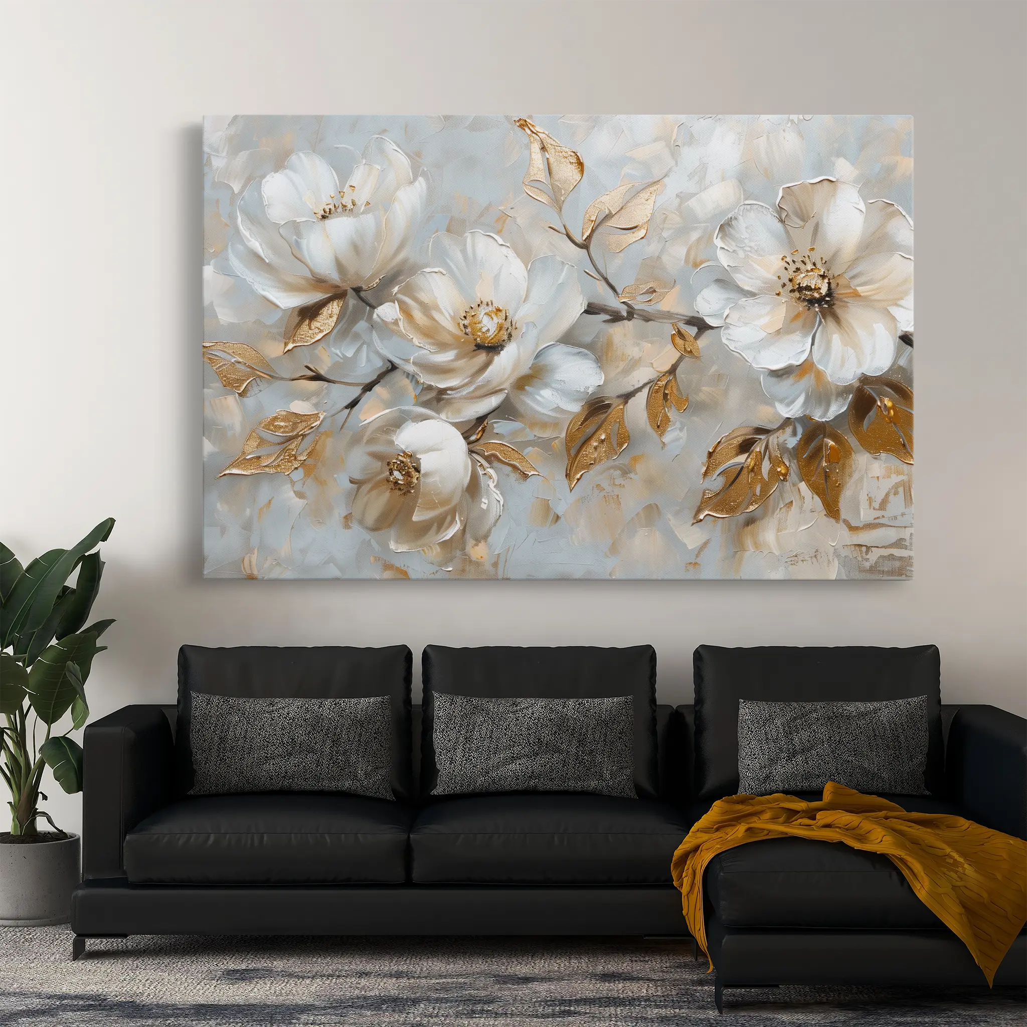 Floral Canvas Wall Art WAD687-F 90 x 60 cm / Stretched on hidden frame